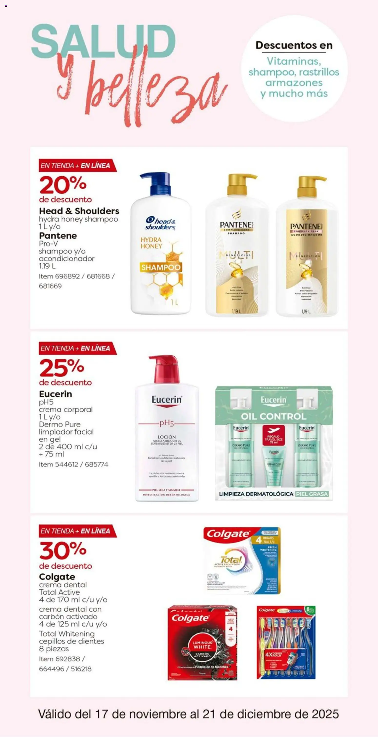 Nuevas ofertas de Costco válidas en toda la República Mexicana desde el 17.11.2025. ¡Encuentra las mejores ofertas en Costco catálogo! | Página: 31 | Productos: Loción, Limpiador, Limpiador facial, Body