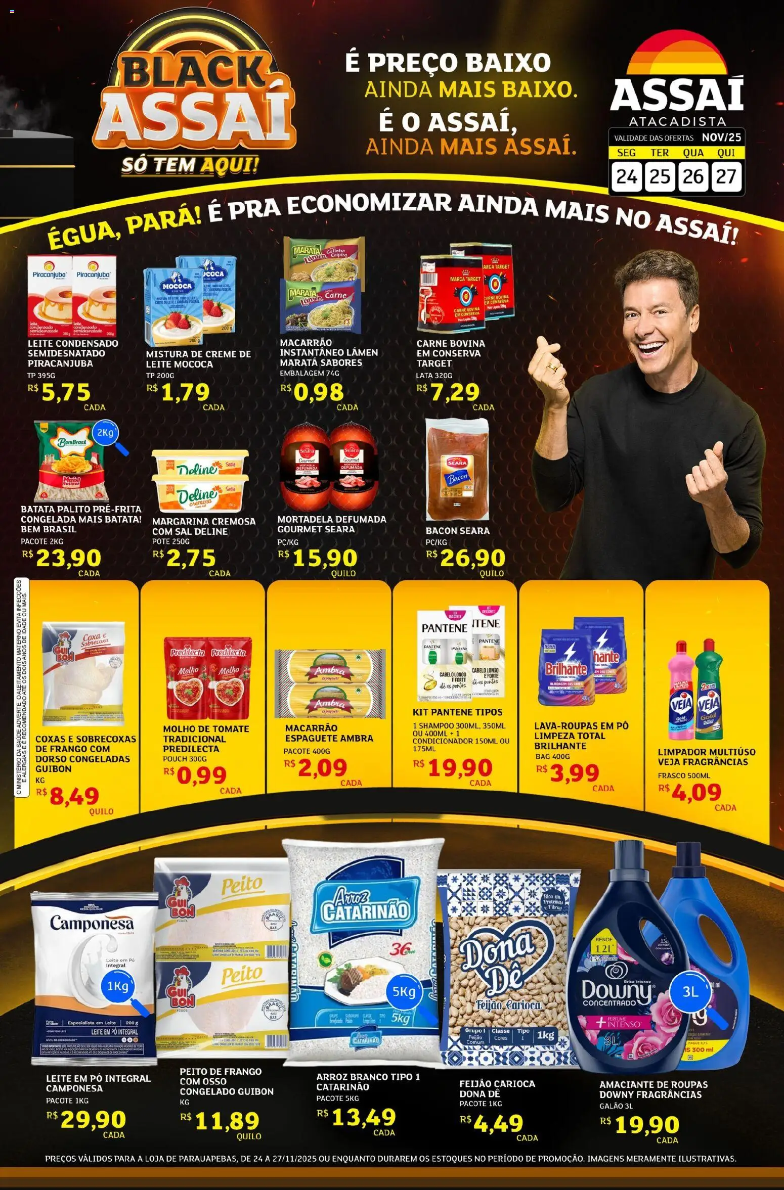 Assaí Atacadista Folheto - válido de 24.11.2025 | Página: 1 | Produtos: Condicionador, Roupas, Frango, Amaciante