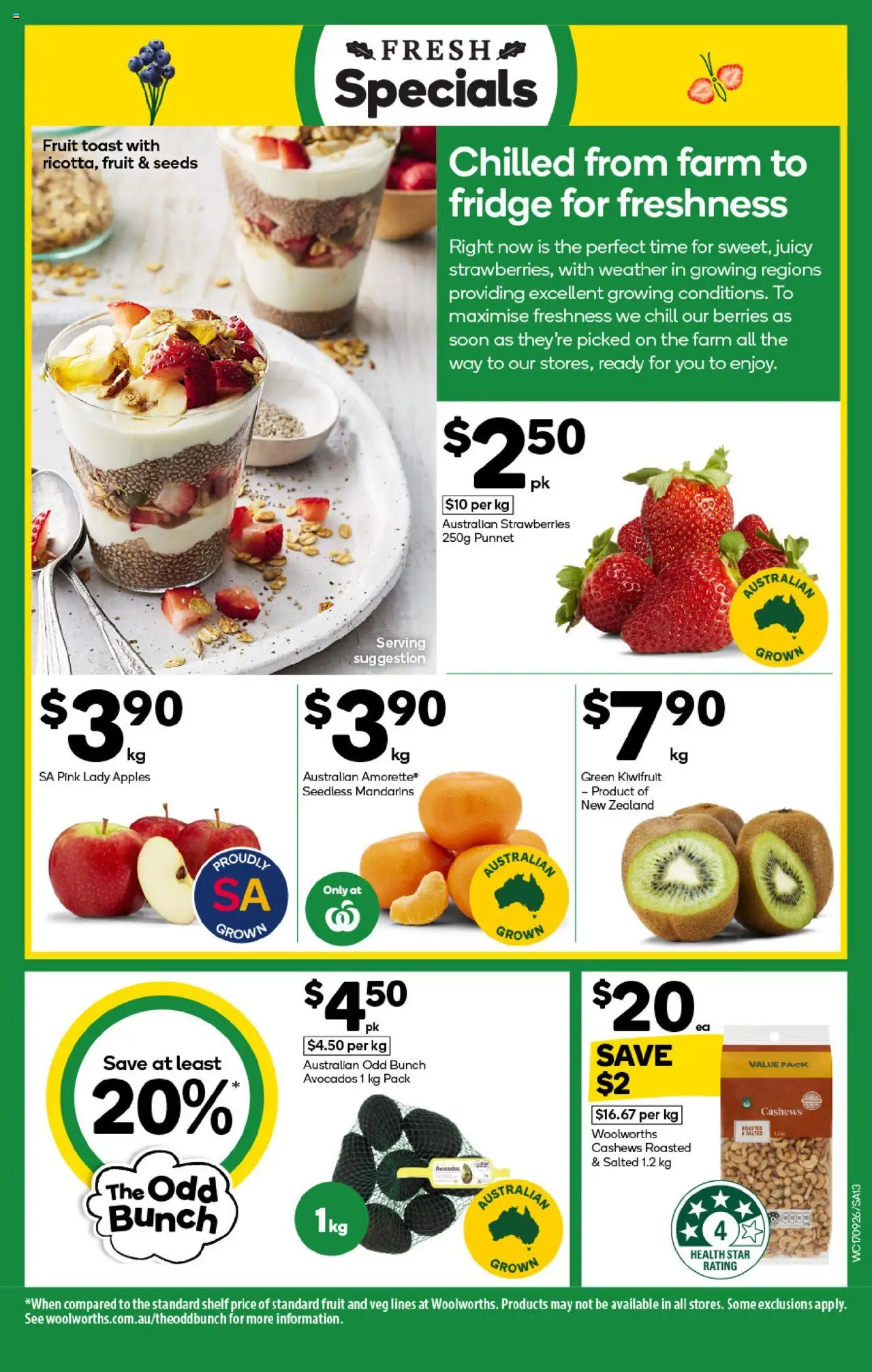 Woolworths catalogue - valid from 17.09.2025 | Page: 13 | Products: Apples, Strawberries, Kiwifruit, Mandarins