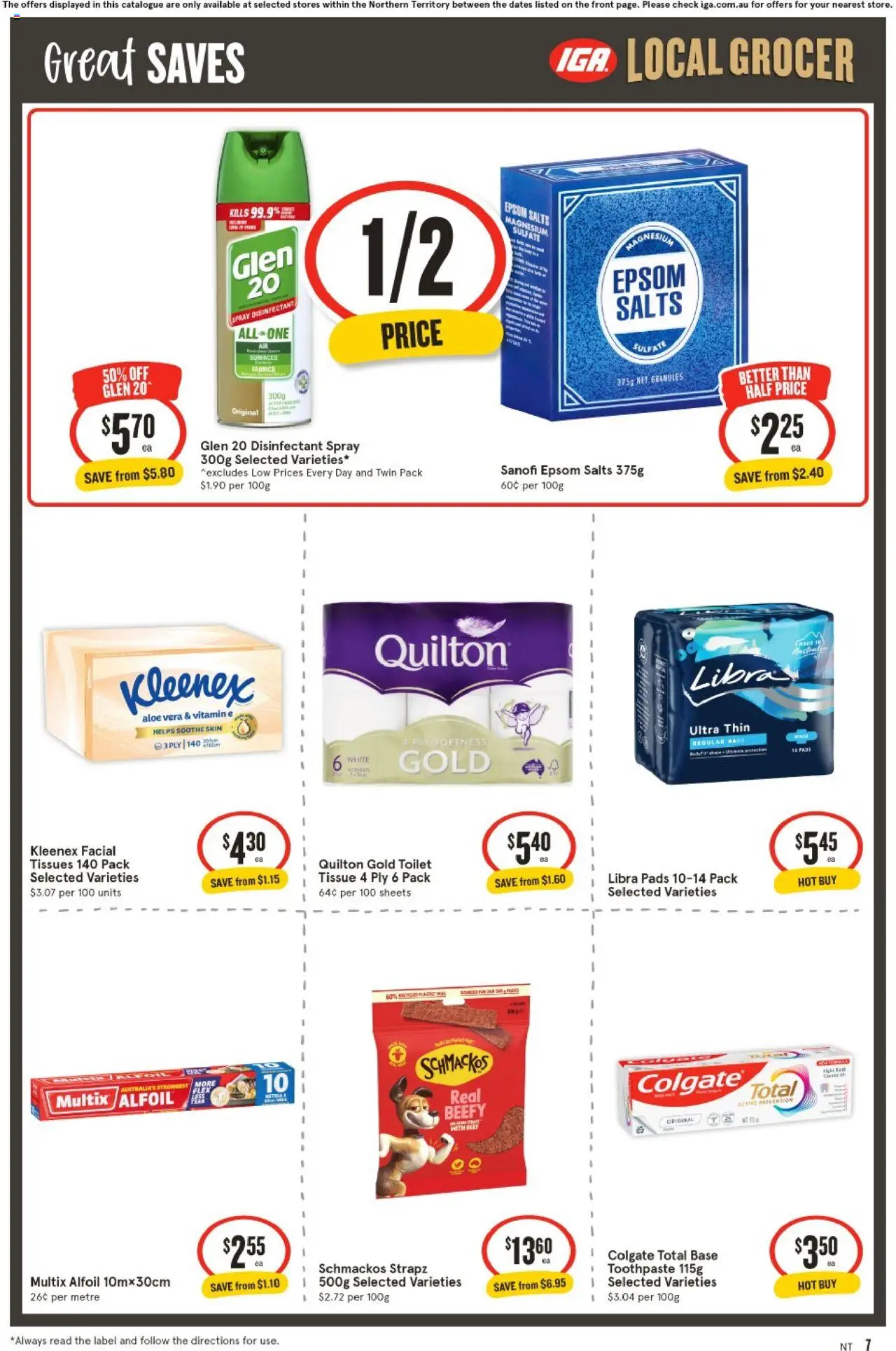 IGA catalogue - valid from 27.08.2025 | Page: 7 | Products: Toilet, Beef, Toothpaste, Tissues