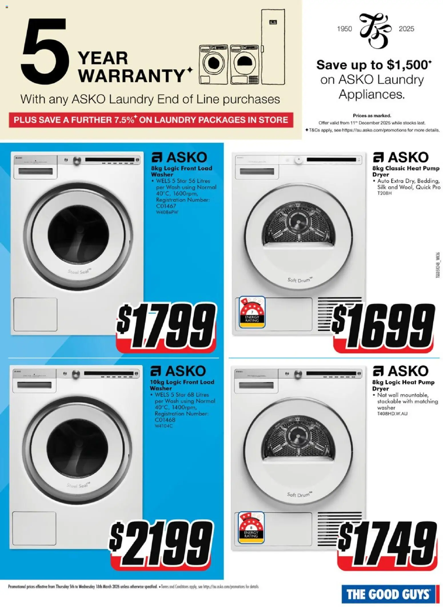 The Good Guys catalogue - valid from 05.03.2026 | Page: 9 | Products: Laundry, Dryer, Washer
