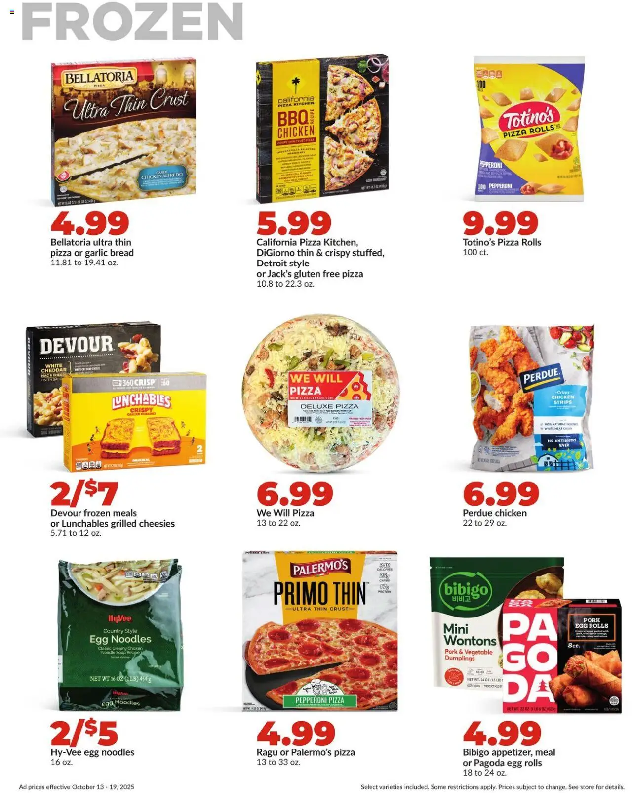 HyVee Weekly Ad - valid from 13.10.2025 | Page: 26 | Products: Pizza, Pork, Noodles, Garlic