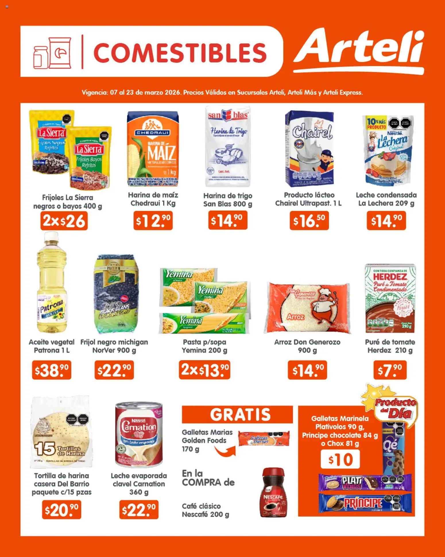 Nuevas ofertas de Arteli válidas en toda la República Mexicana desde el 07.03.2026. ¡Encuentra las mejores ofertas en Arteli folleto Quincenal! | Página: 6 | Productos: Maíz, Café, Arroz, Galletas