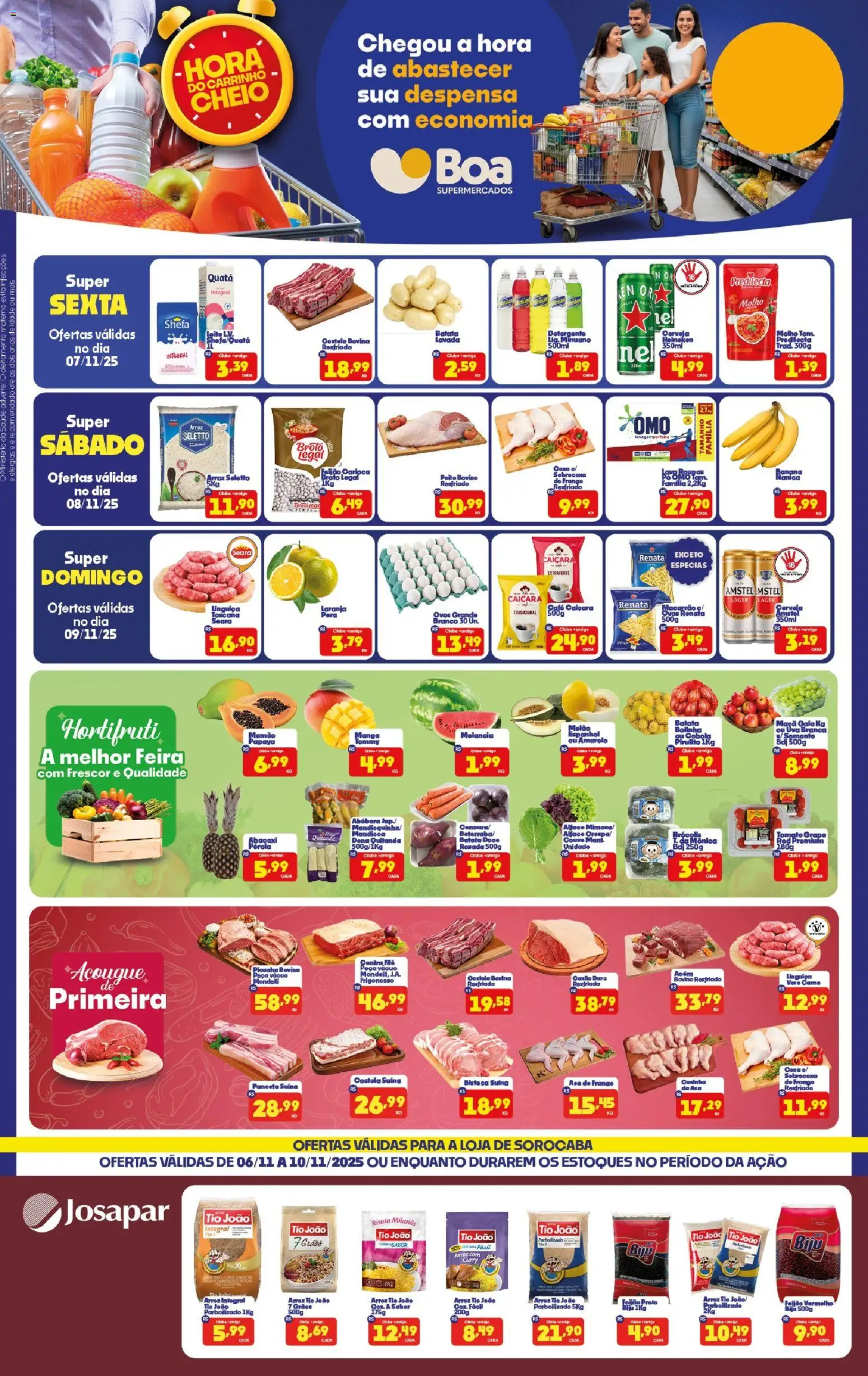 Boa Supermercados Folheto - válido de 06.11.2025 | Página: 1 | Produtos: Cará, Contra filé, Asa de frango, Carrinho