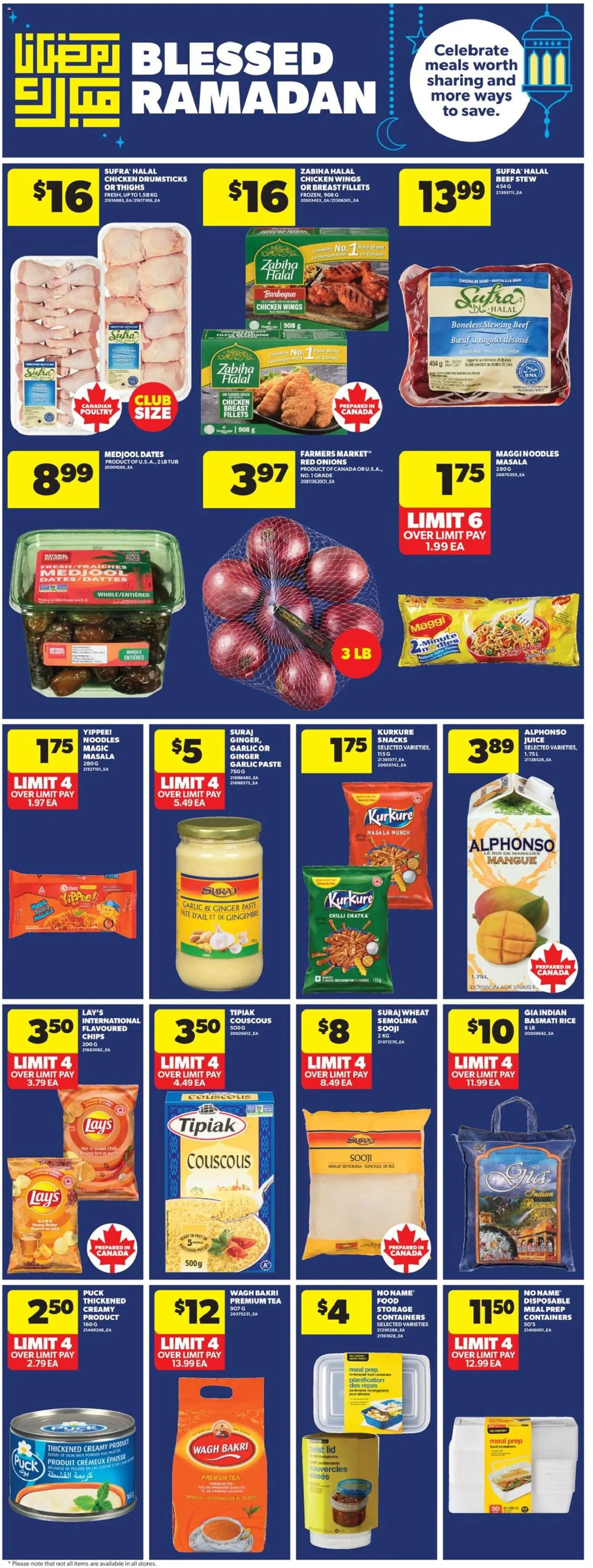 Real Canadian Superstore flyer valid from 05.03.2026 | Page: 14 | Products: Rice, Beef, Chicken wings, Milk