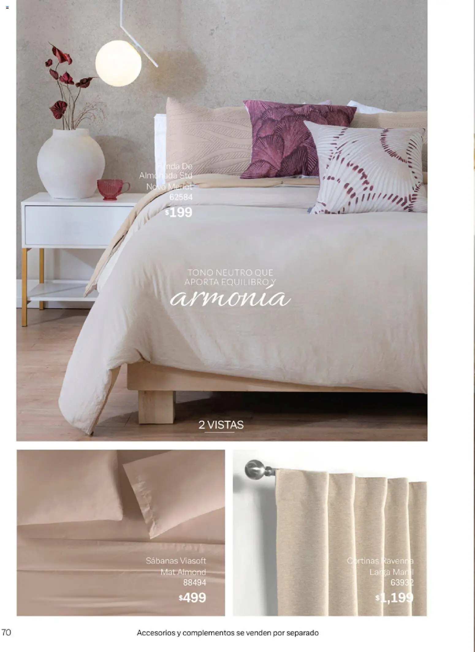 Nuevas ofertas de Vianney válidas en toda la República Mexicana desde el 06.03.2026. ¡Encuentra las mejores ofertas en Vianney catálogo Tu hogar, nuestra pasión! | Página: 72 | Productos: Almohada, Sabanas, Cortinas