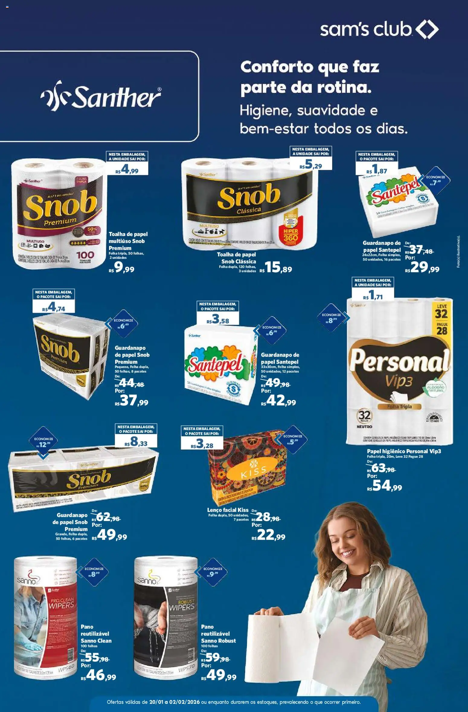 Sam's Club Folheto - válido de 20.01.2026 | Página: 11 | Produtos: Lenço, Papel higiênico, Guardanapo