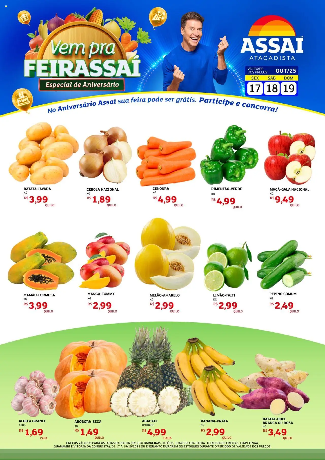 Assaí Atacadista Folheto - válido de 17.10.2025 | Página: 1 | Produtos: Alho, Cebola, Cenoura, Batata