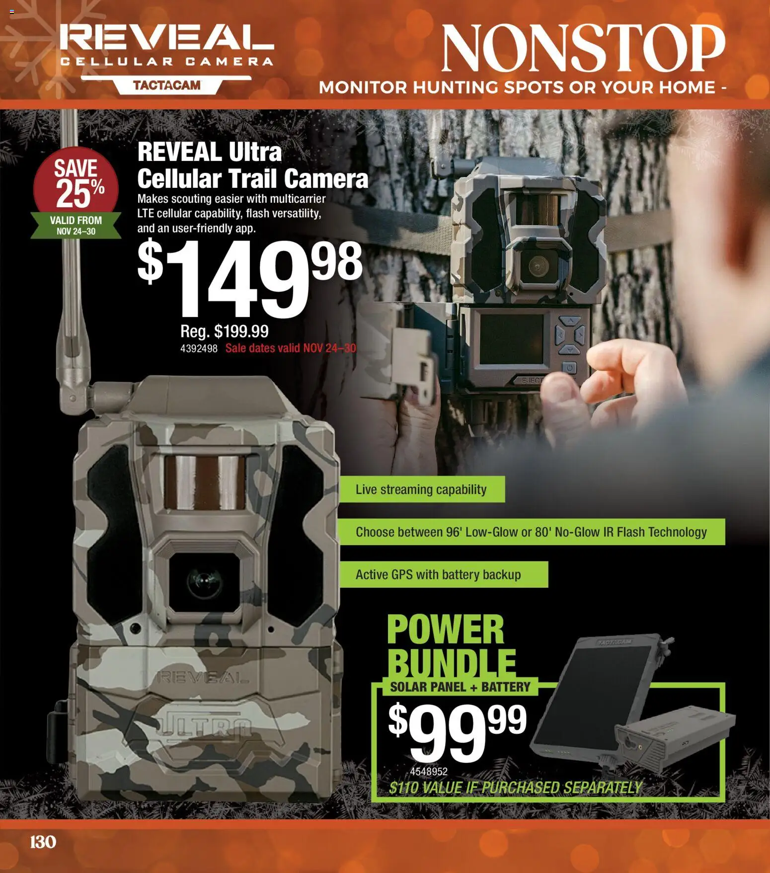 Cabela's Christmas Gift Guide 25 - valid from 01.11.2025 | Page: 130 | Products: Battery, Monitor, Camera, Trail Camera