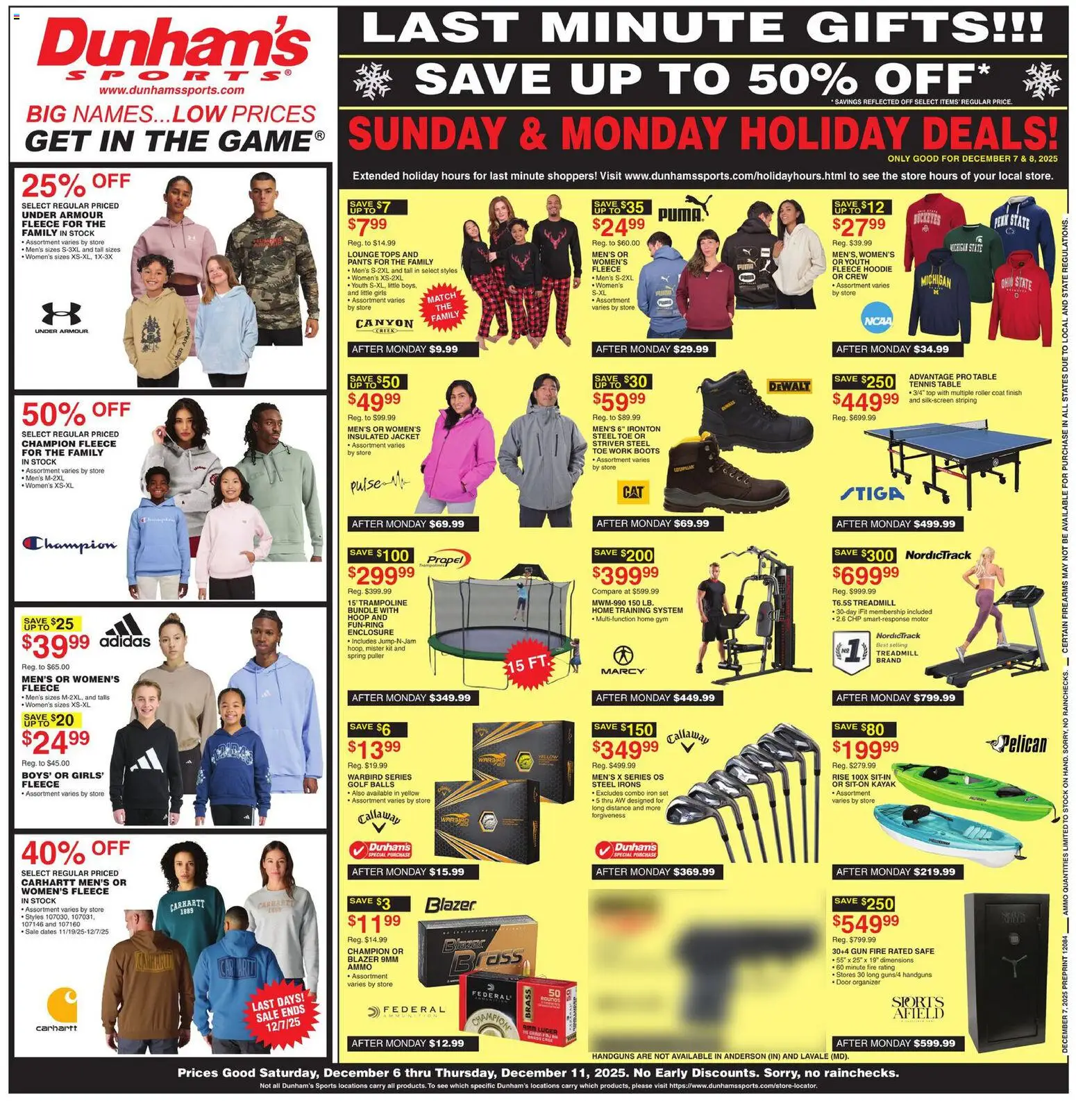 Dunham's Sports Weekly Ad - valid from 06.12.2025 | Page: 1 | Products: Jacket, Pants, Gun, Iron