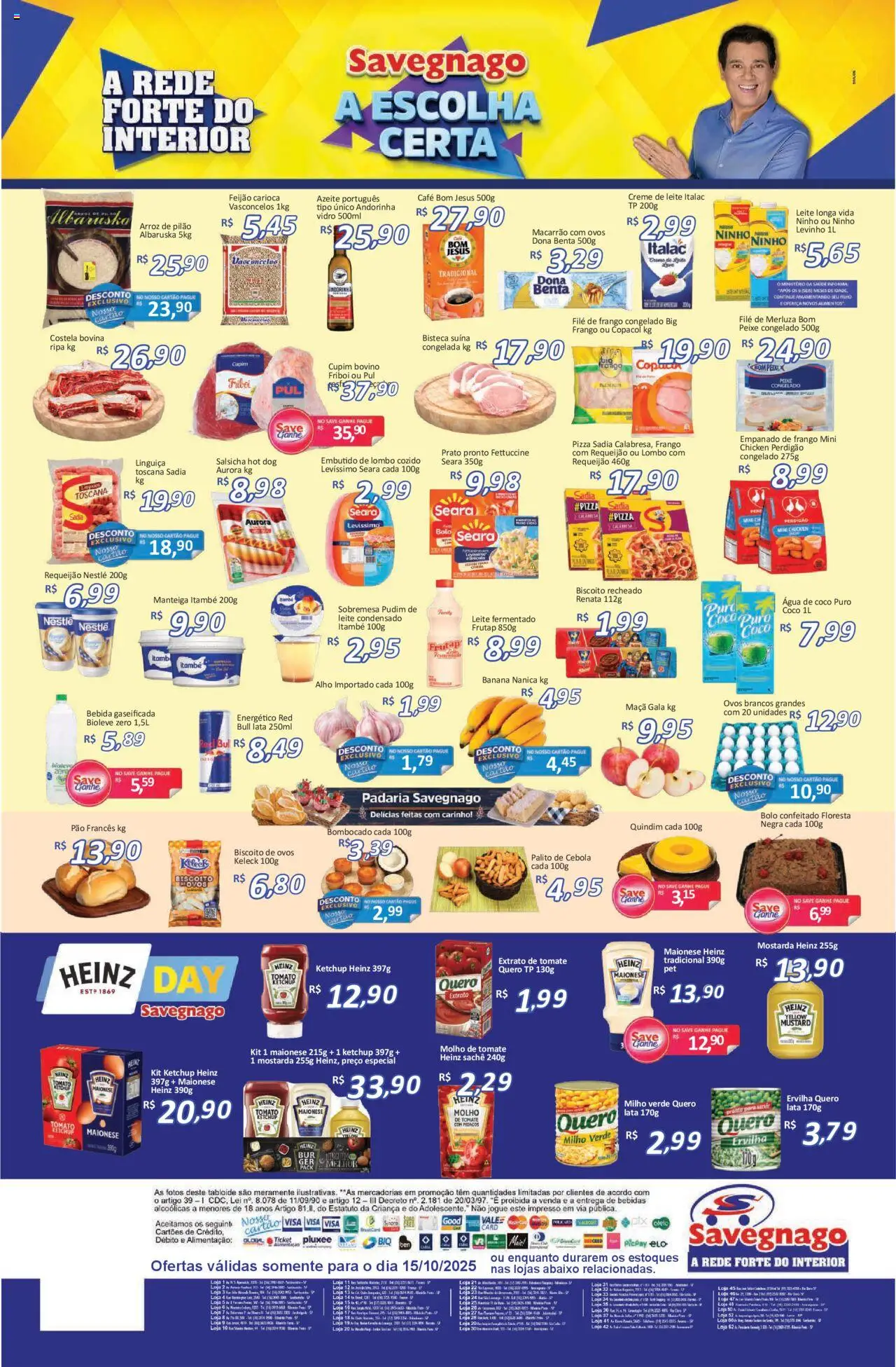 Savegnago Folheto - válido de 15.10.2025 | Página: 2 | Produtos: Pizza, Arroz, Bebida, Requeijão