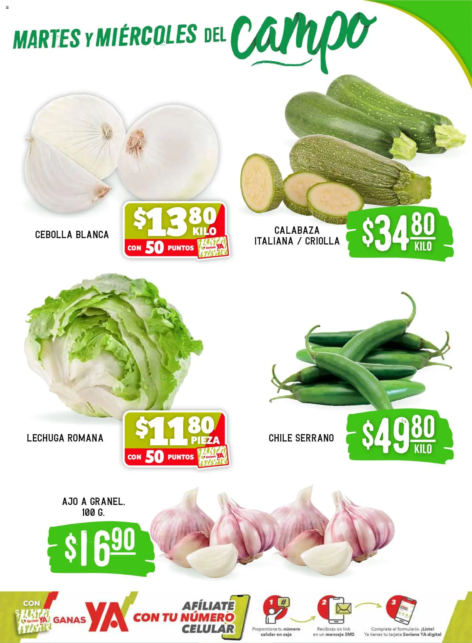 Nuevas ofertas de Soriana válidas en toda la República Mexicana desde el 03.03.2026. ¡Encuentra las mejores ofertas en Soriana Martes y Miércoles del Campo Súper: Juárez! | Página: 3 | Productos: Cebolla, Ajo, Lechuga, Caja