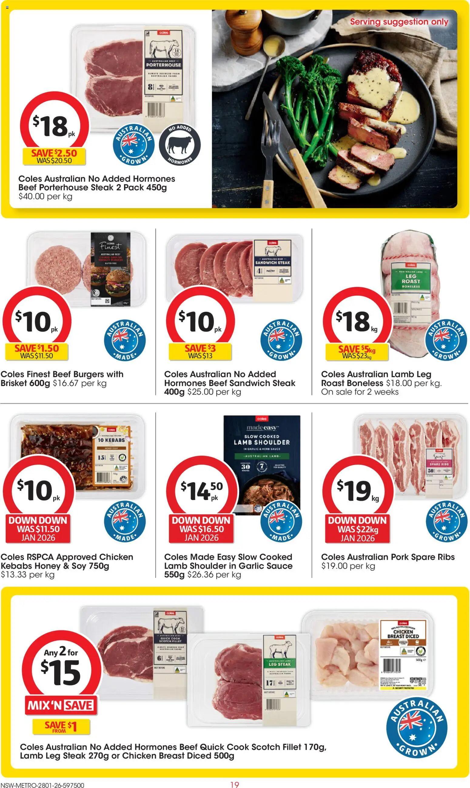 Coles catalogue - valid from 28.01.2026 | Page: 19 | Products: Lamb, Beef, Scotch, Garlic