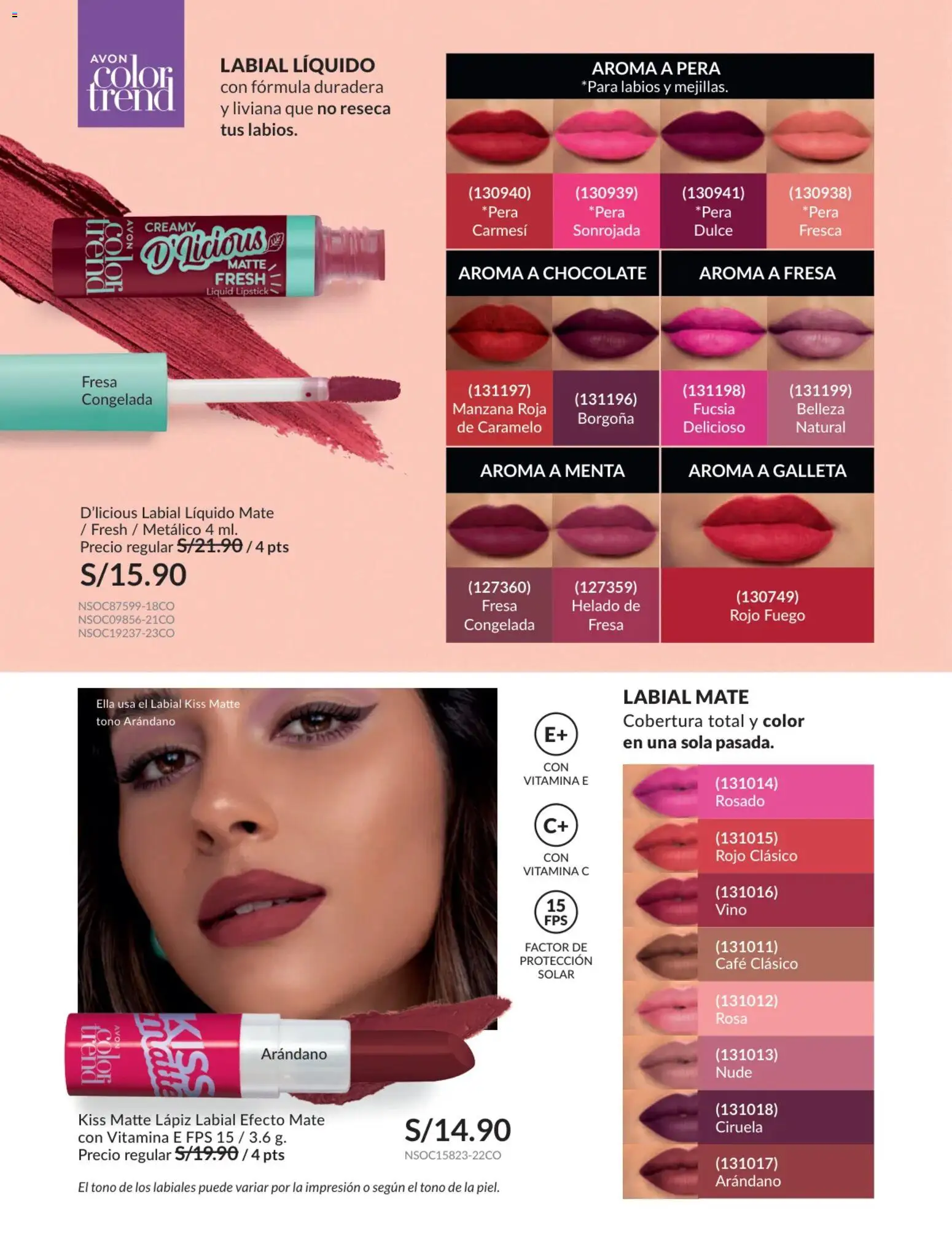 Catálogo Avon válido desde 31.01.2026 | Página: 49 | Productos: Lápiz labial, Chocolate, Vino, Helado