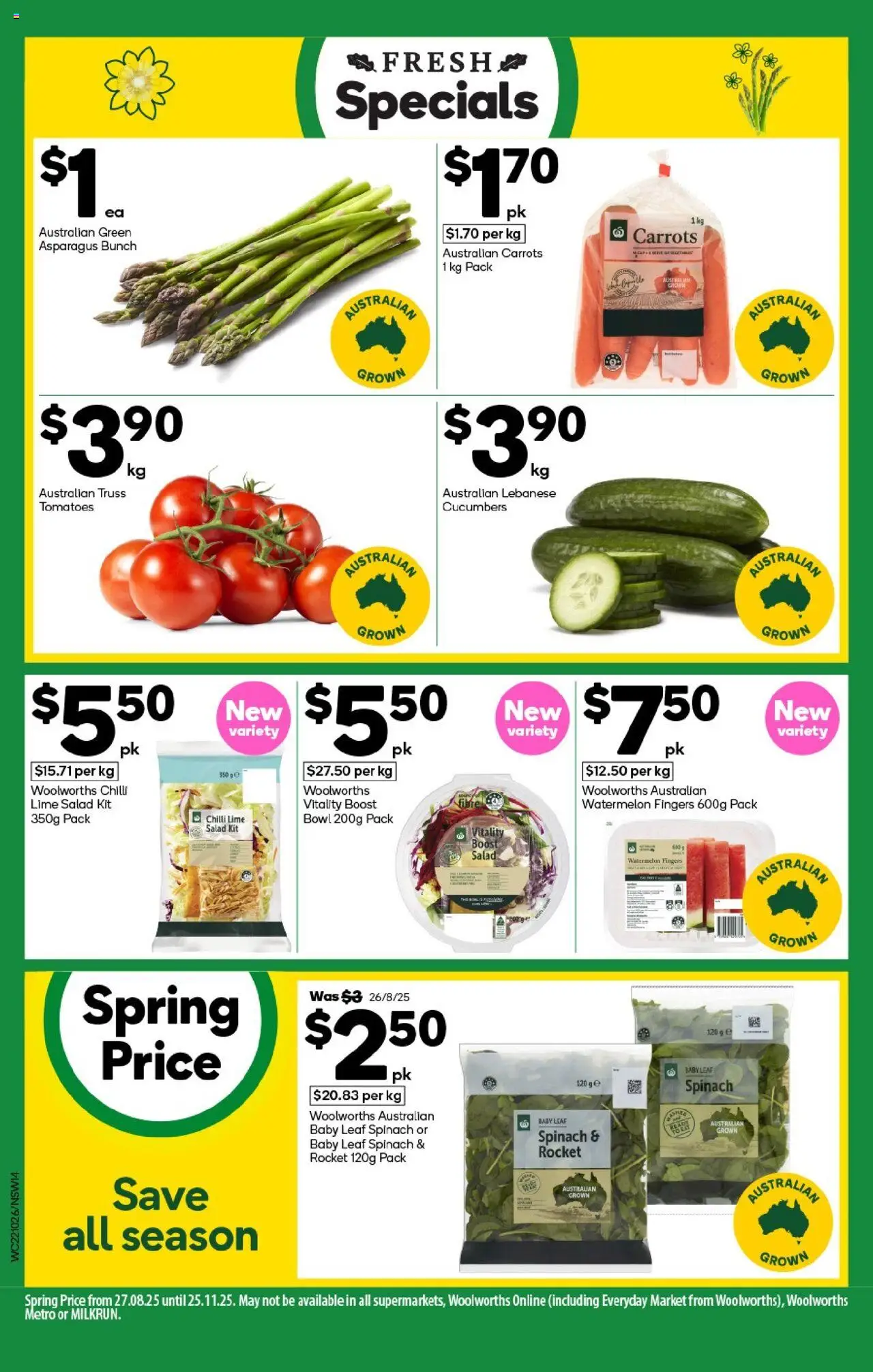 Woolworths catalogue - valid from 22.10.2025 | Page: 14 | Products: Carrots, Salad, Chilli, Lime