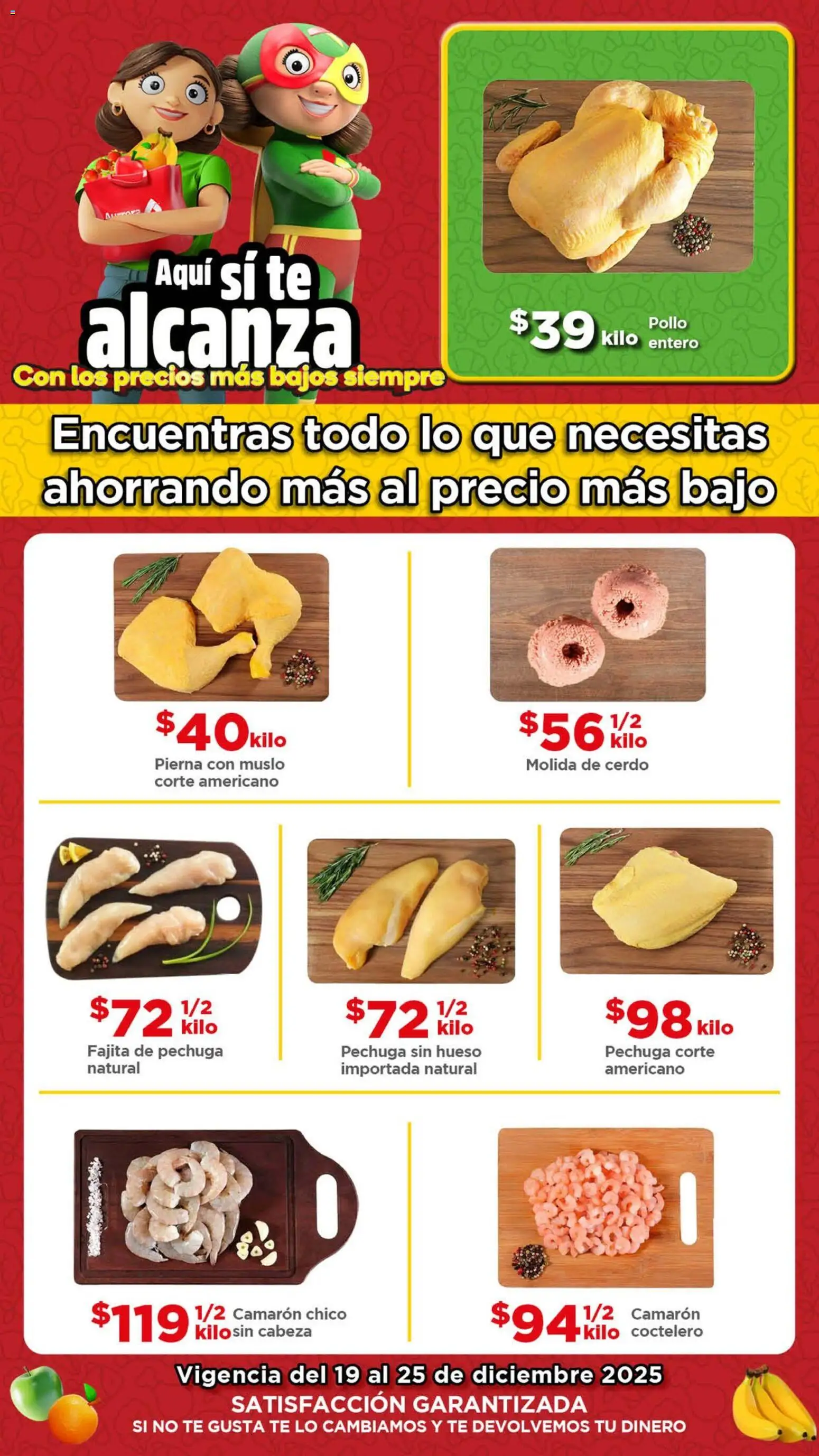 Nuevas ofertas de Bodega Aurrerá válidas en toda la República Mexicana desde el 19.12.2025. ¡Encuentra las mejores ofertas en Bodega Aurrerá folleto Ofertas! | Página: 1 | Productos: Pollo, Cerdo, Té