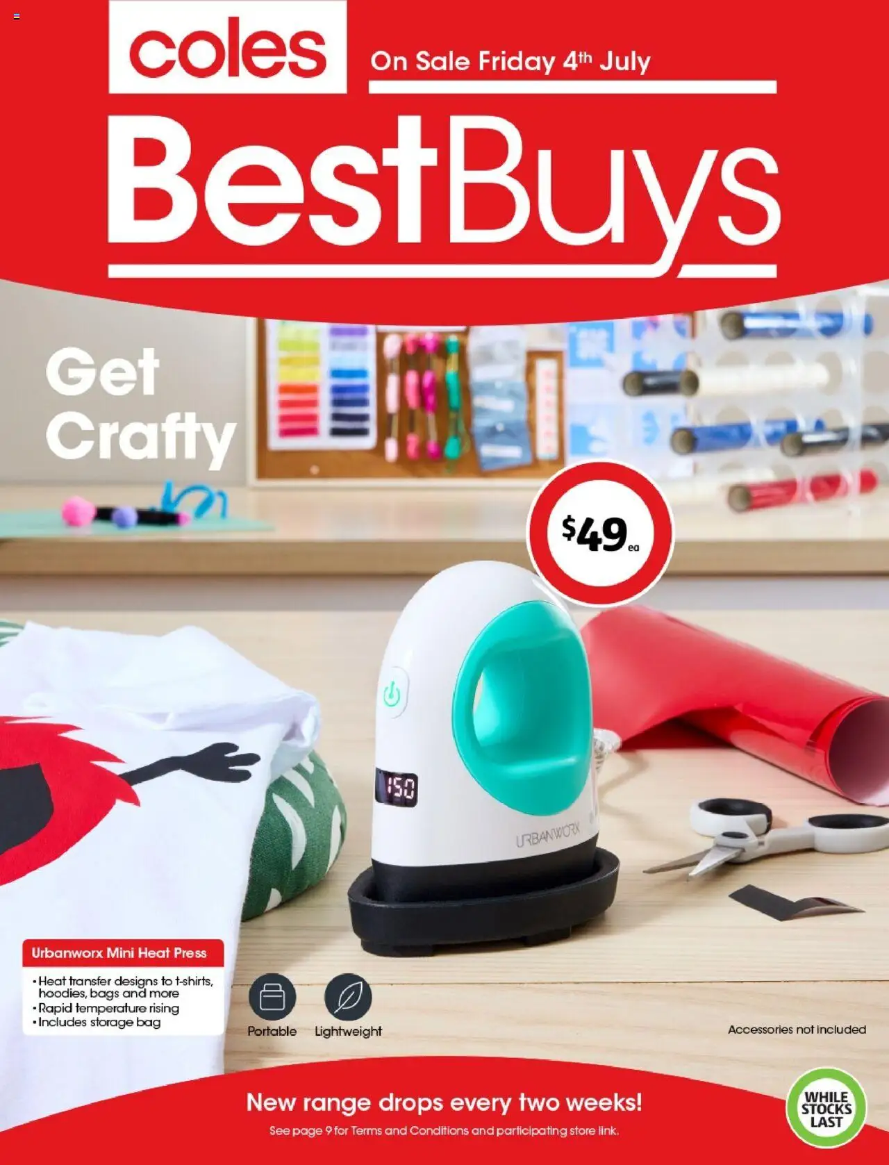 Coles catalogue - valid from 04.07.2025 | Page: 1 | Products: Accessories, Bag, Portable, Press