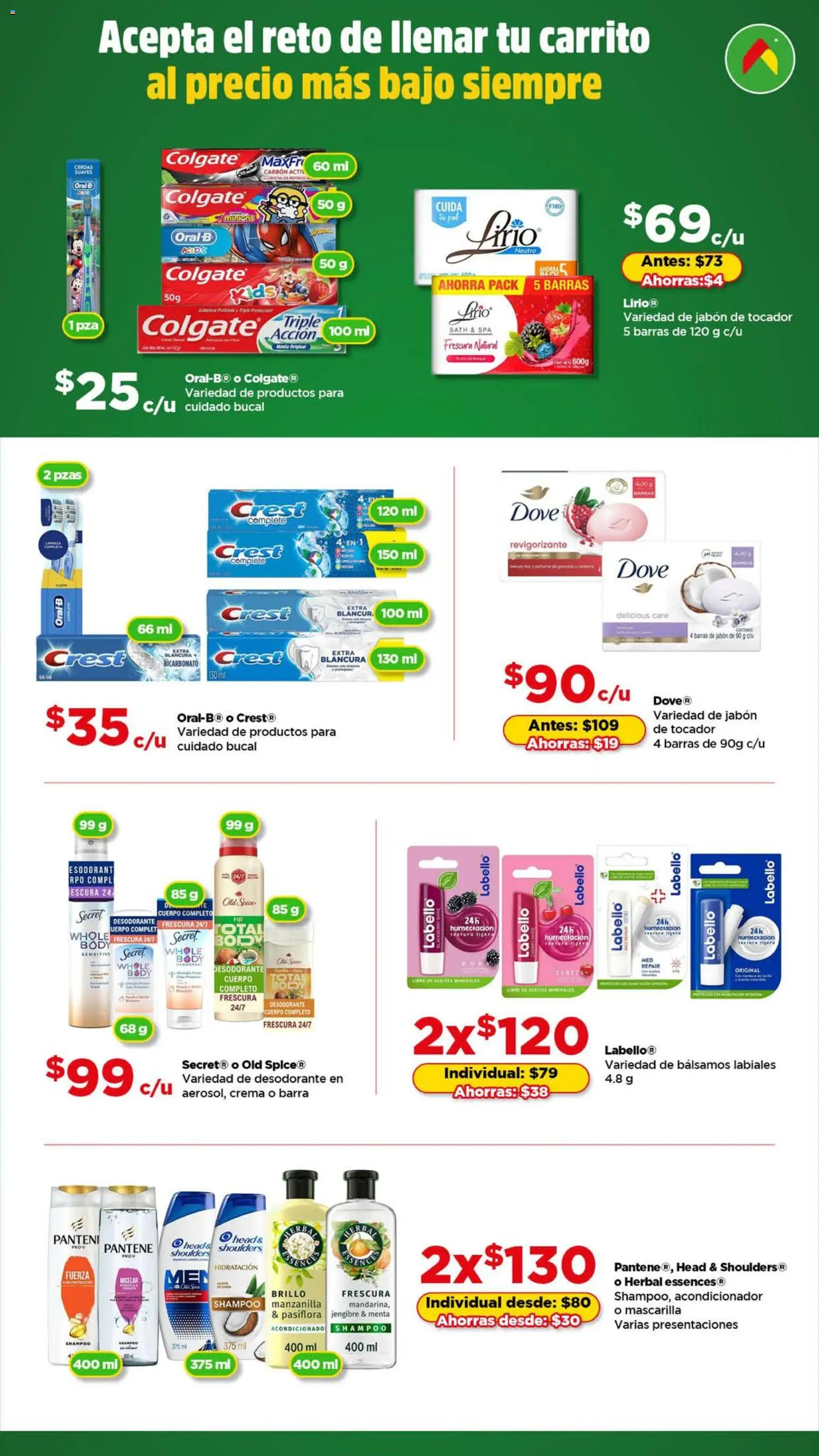 Nuevas ofertas de Bodega Aurrerá válidas en toda la República Mexicana desde el 20.11.2025. ¡Encuentra las mejores ofertas en Bodega Aurrerá folleto Acepta el reto de llenar tu carrito! | Página: 2 | Productos: Crema, Brillo, Barra, Mascarilla