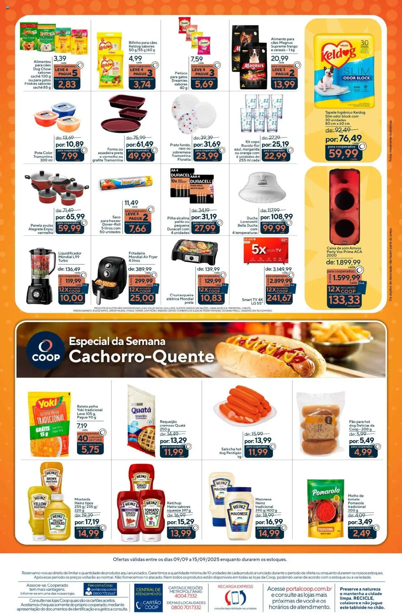 Coop Folheto - válido de 09.09.2025 | Página: 4 | Produtos: Caixa de som, Air fryer, Salsicha, Batata