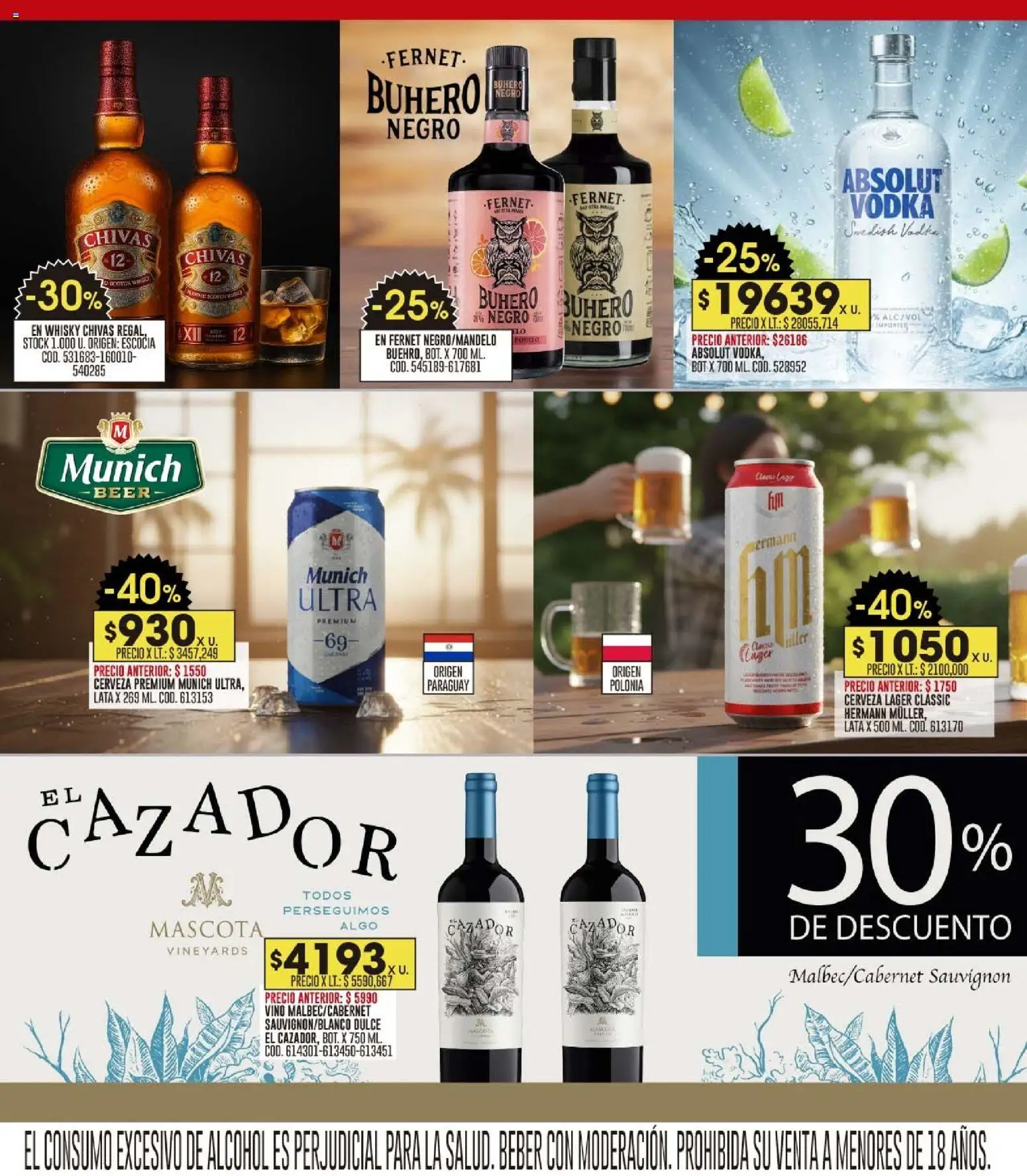 Coto - Ofertas fin │ válido desde el 26.01.2026 | Página: 15 | Productos: Vodka, Whisky, Fernet, Cerveza