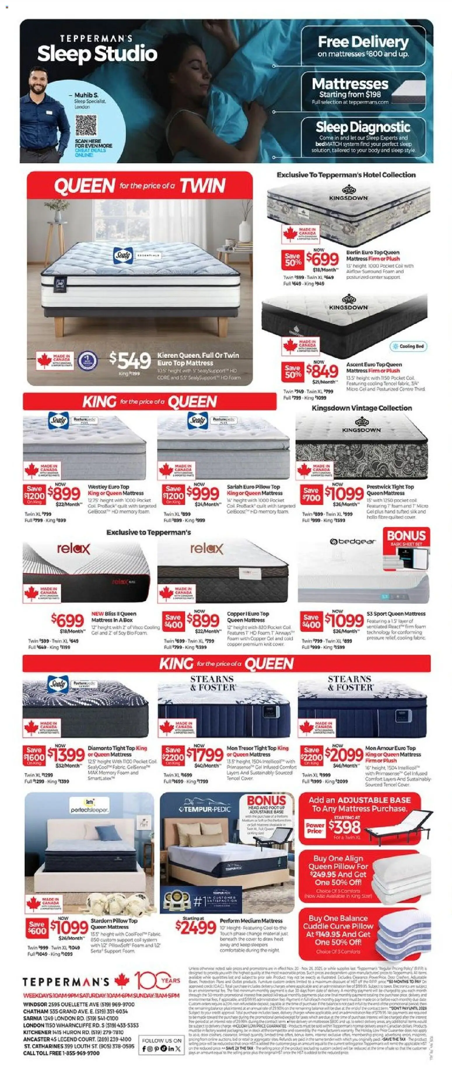 Tepperman's flyer valid from 20.11.2025 | Page: 9 | Products: Bed, Mattress, Pillow, Box