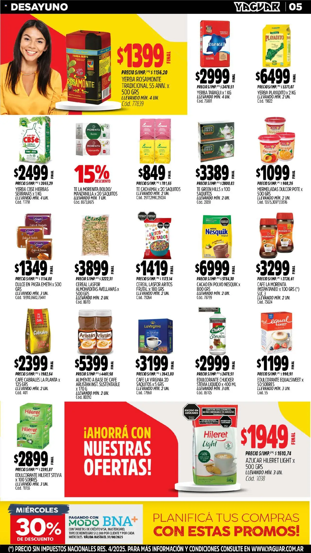 Yaguar - Santa Fe │ válido desde el 18.08.2025 | Página: 5 | Productos: Mate, Batata, Azucar, Té