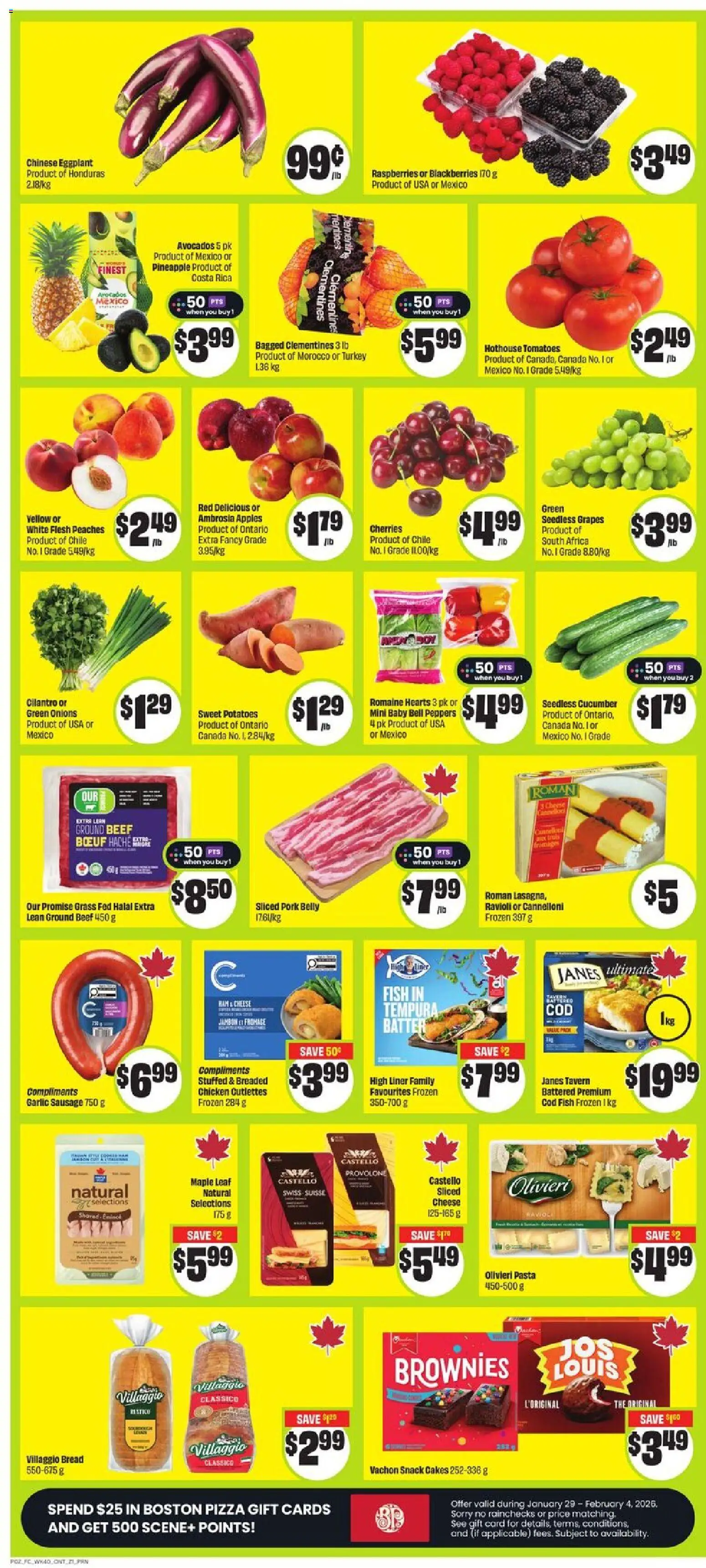FreshCo flyer valid from 29.01.2026 | Page: 3 | Products: Beef, Turkey, Pizza, Pork