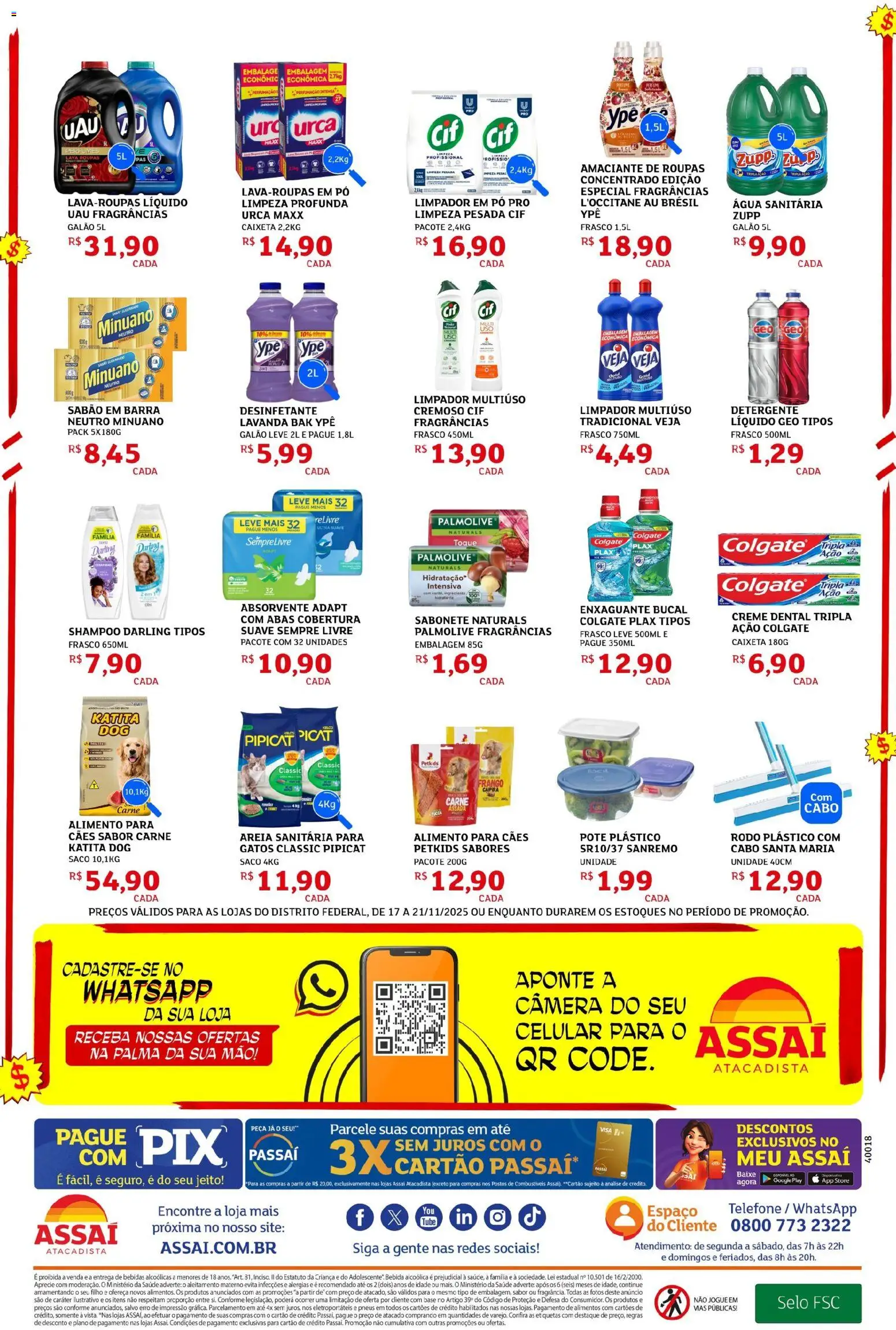 Assaí Atacadista Folheto - válido de 17.11.2025 | Página: 4 | Produtos: Enxaguante bucal, Roupas, Creme, Amaciante