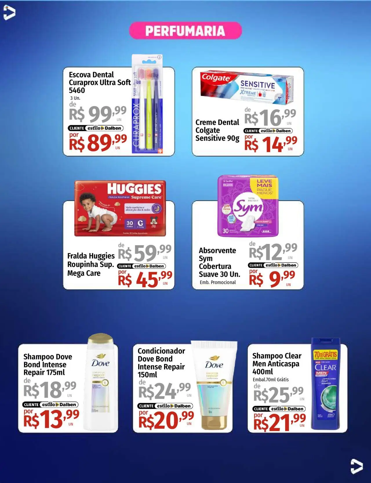 Supermercado Dalben Folheto - válido de 17.10.2025 | Página: 14 | Produtos: Shampoo, Escova, Creme, Dove