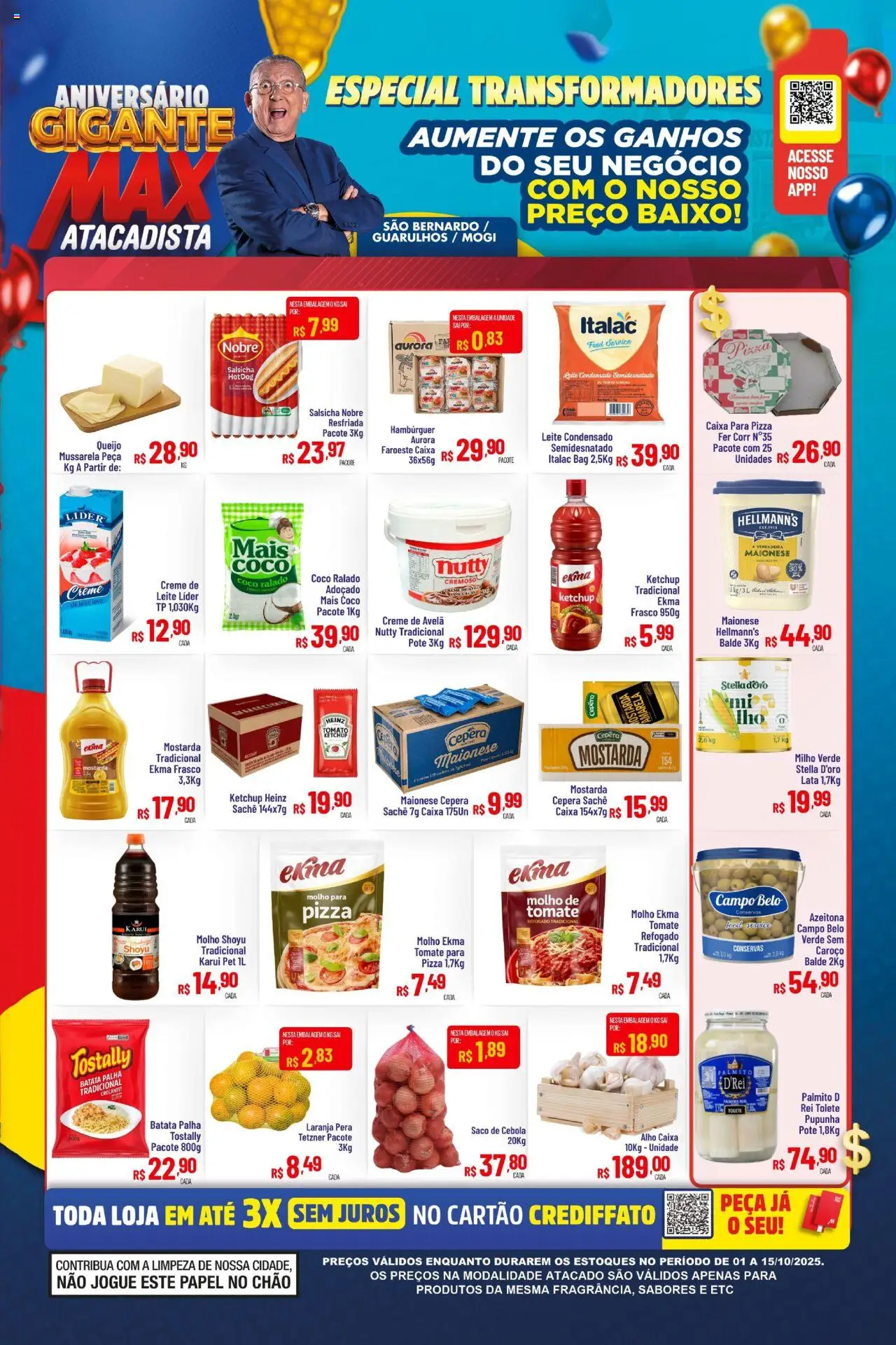 Max Atacadista Folheto - válido de 01.10.2025 | Página: 1 | Produtos: Pera, Alho, Milho verde, Batata