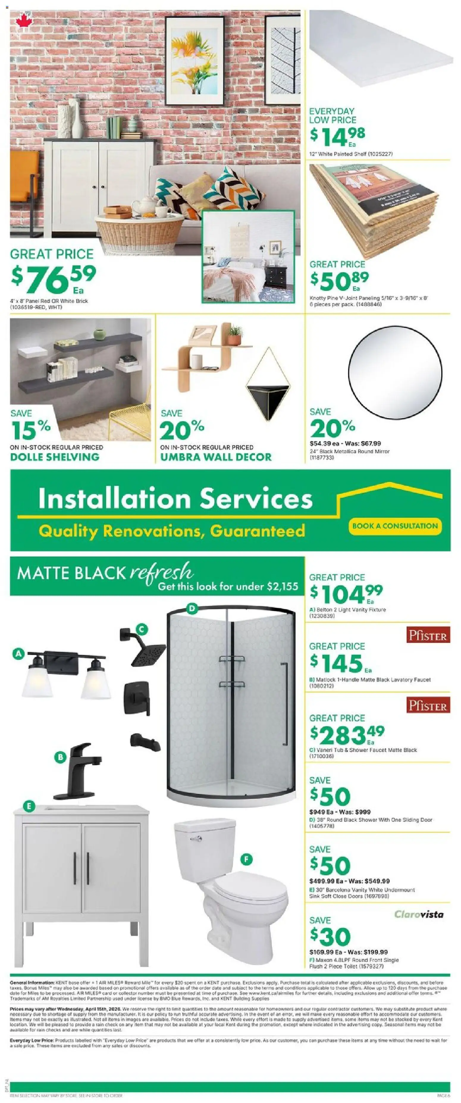 Kent flyer valid from 09.04.2026 | Page: 6 | Products: Shelf, Shower, Mirror