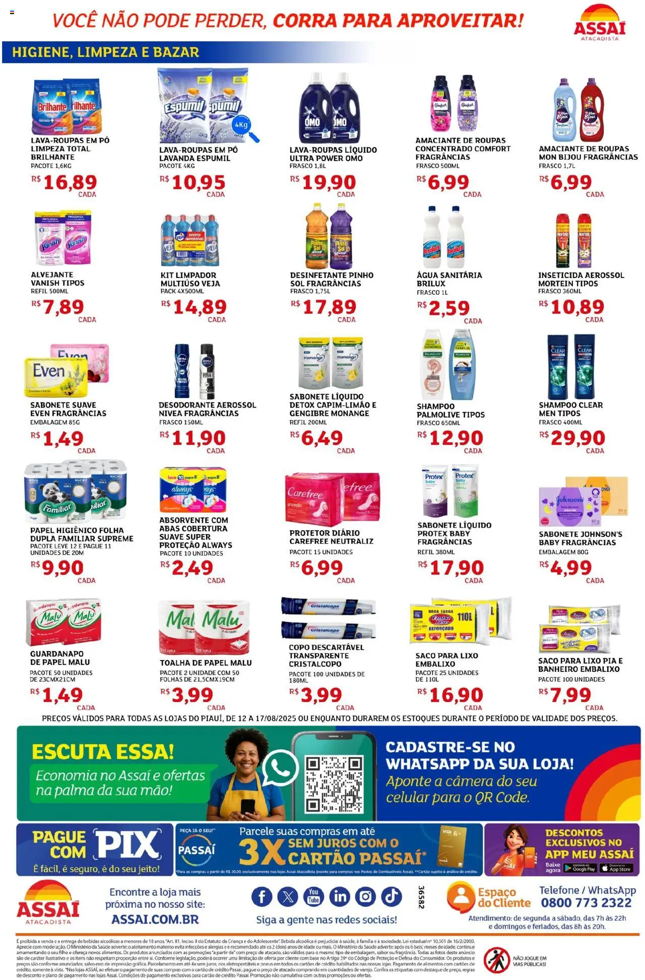 Assaí Atacadista Folheto - válido de 12.08.2025 | Página: 4 | Produtos: Shampoo, Pó, Desodorante, Pneus