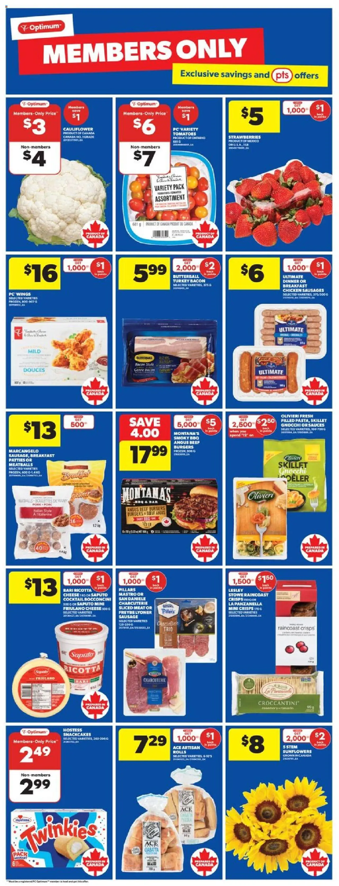 Real Canadian Superstore flyer valid from 18.09.2025 | Page: 12 | Products: Strawberries, Turkey, Cheese, Chicken