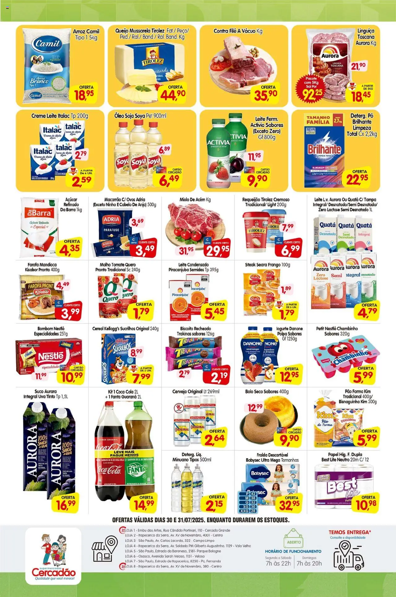 Cercadão Folheto - válido de 30.07.2025 | Página: 2 | Produtos: Biscoito, Queijo, Suco, Soja