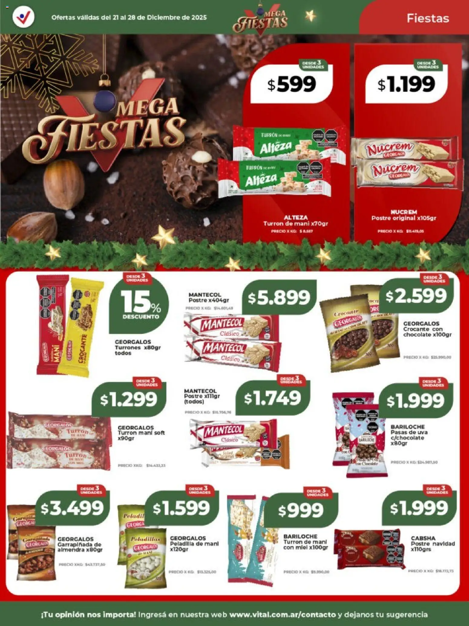 Vital - Ofertas - Mar del Plata │ válido desde el 22.12.2025 | Página: 14 | Productos: Pasas de uva, Mani, Uva, Turrón