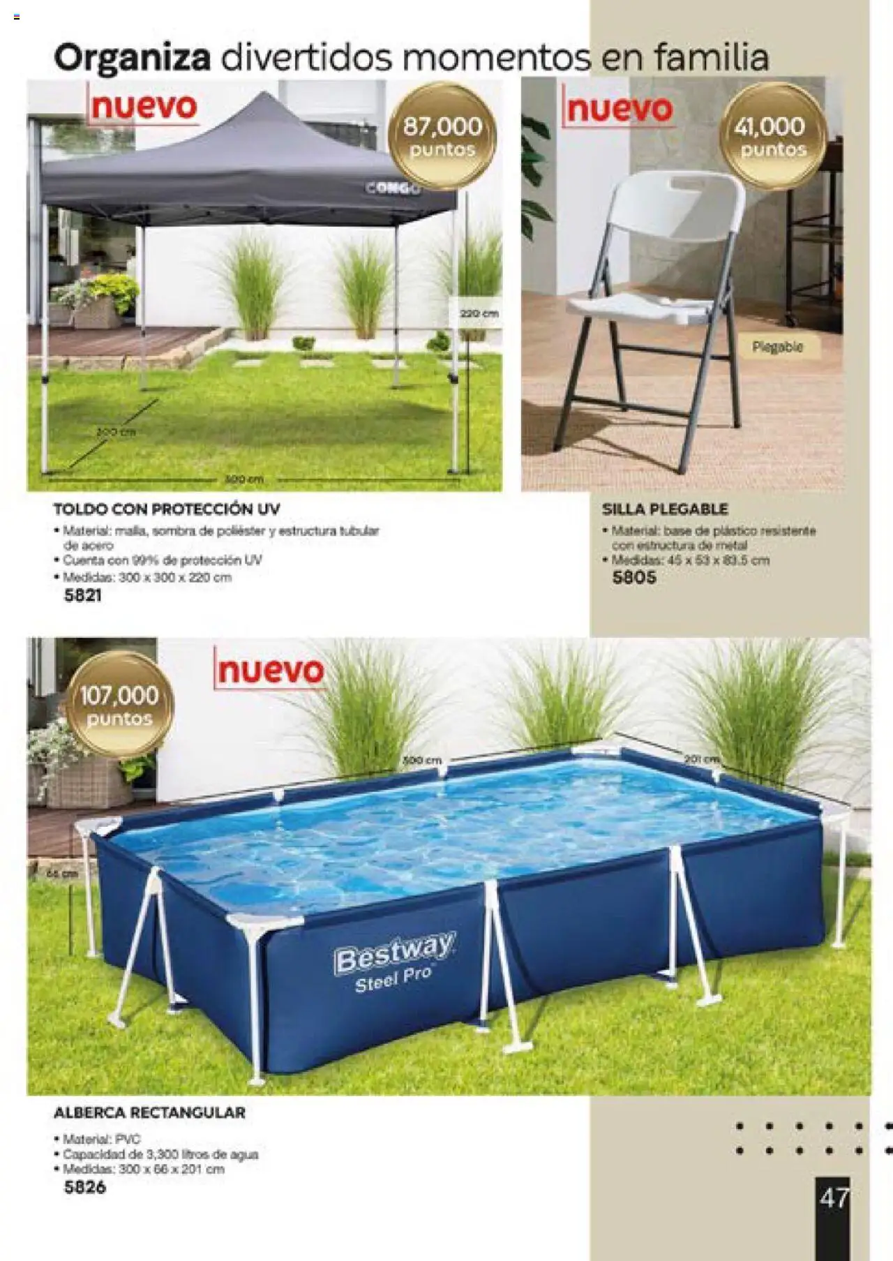 Nuevas ofertas de Fuller válidas en toda la República Mexicana desde el 13.06.2025. ¡Encuentra las mejores ofertas en Fuller catálogo Puntos! | Página: 47 | Productos: Toldo, Agua, Sombra, Gazebo