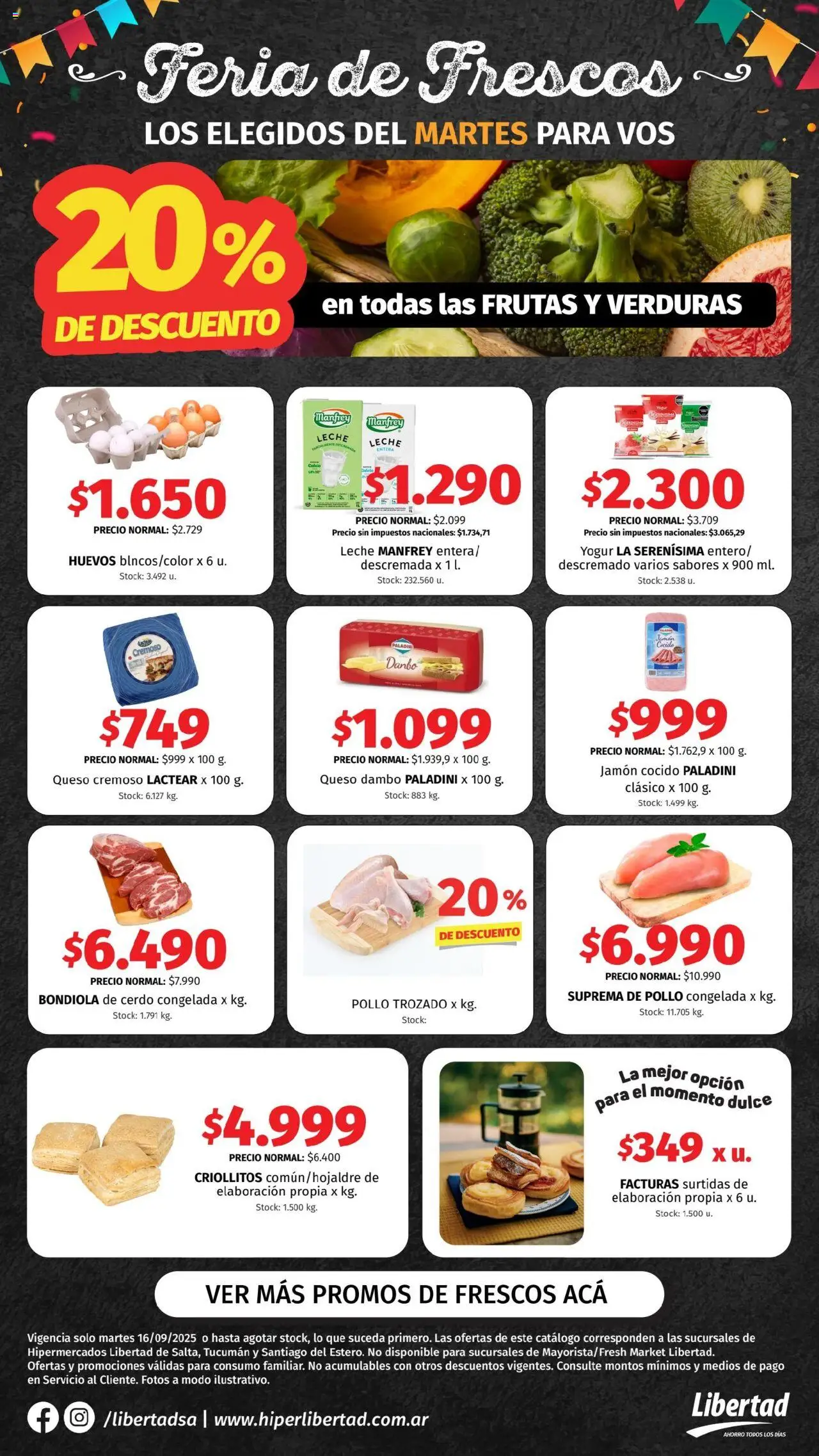 Hipermercado Libertad -Feria de Frescos - NOA │ válido desde el 16.09.2025 | Página: 1 | Productos: Jamón cocido, Queso, Jamón, Cerdo