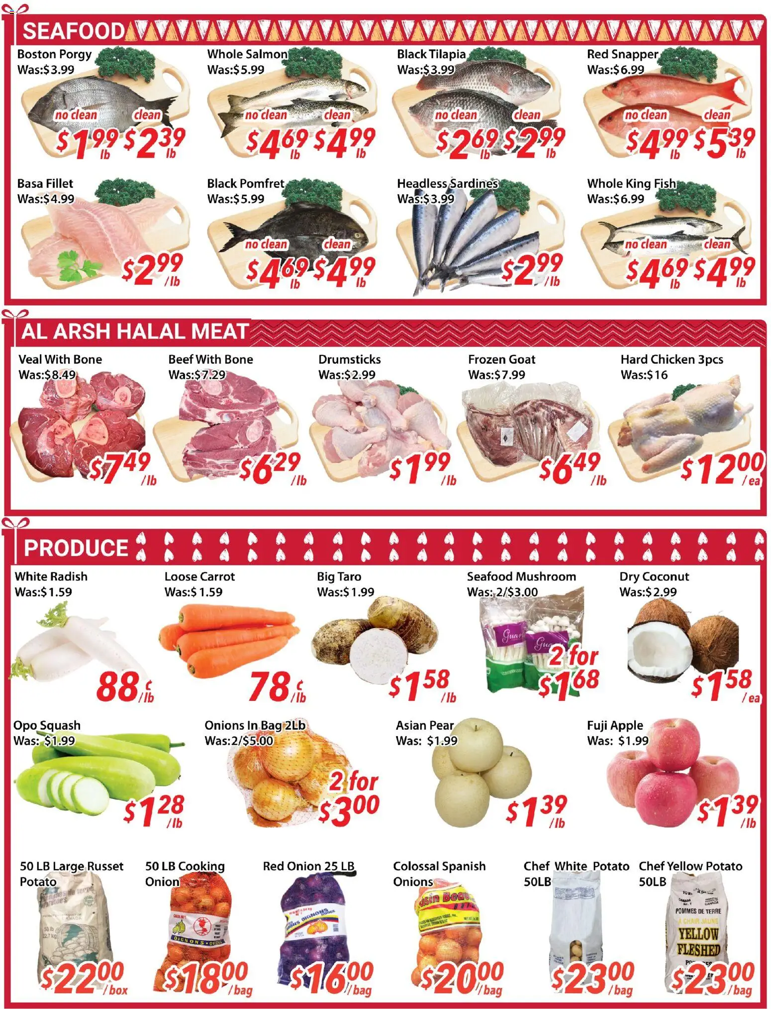 Ample Food Market flyer valid from 20.02.2026 | Page: 2 | Products: Fish, Beef, Carrot, Bag