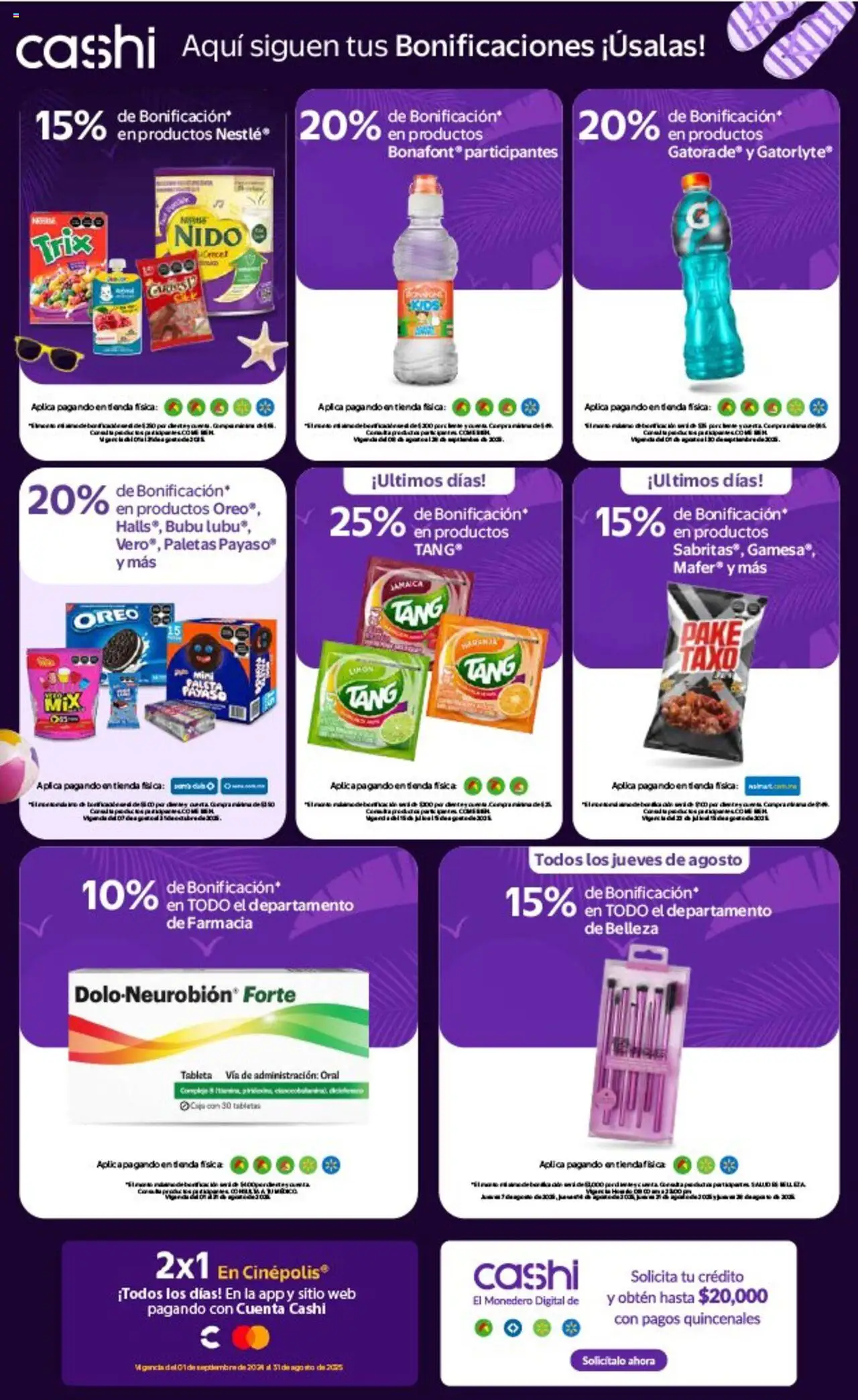 Nuevas ofertas de Walmart Express válidas en toda la República Mexicana desde el 14.08.2025. ¡Encuentra las mejores ofertas en Walmart Express - Folleto! | Página: 16 | Productos: Monedero, Limón, Caja, Tableta