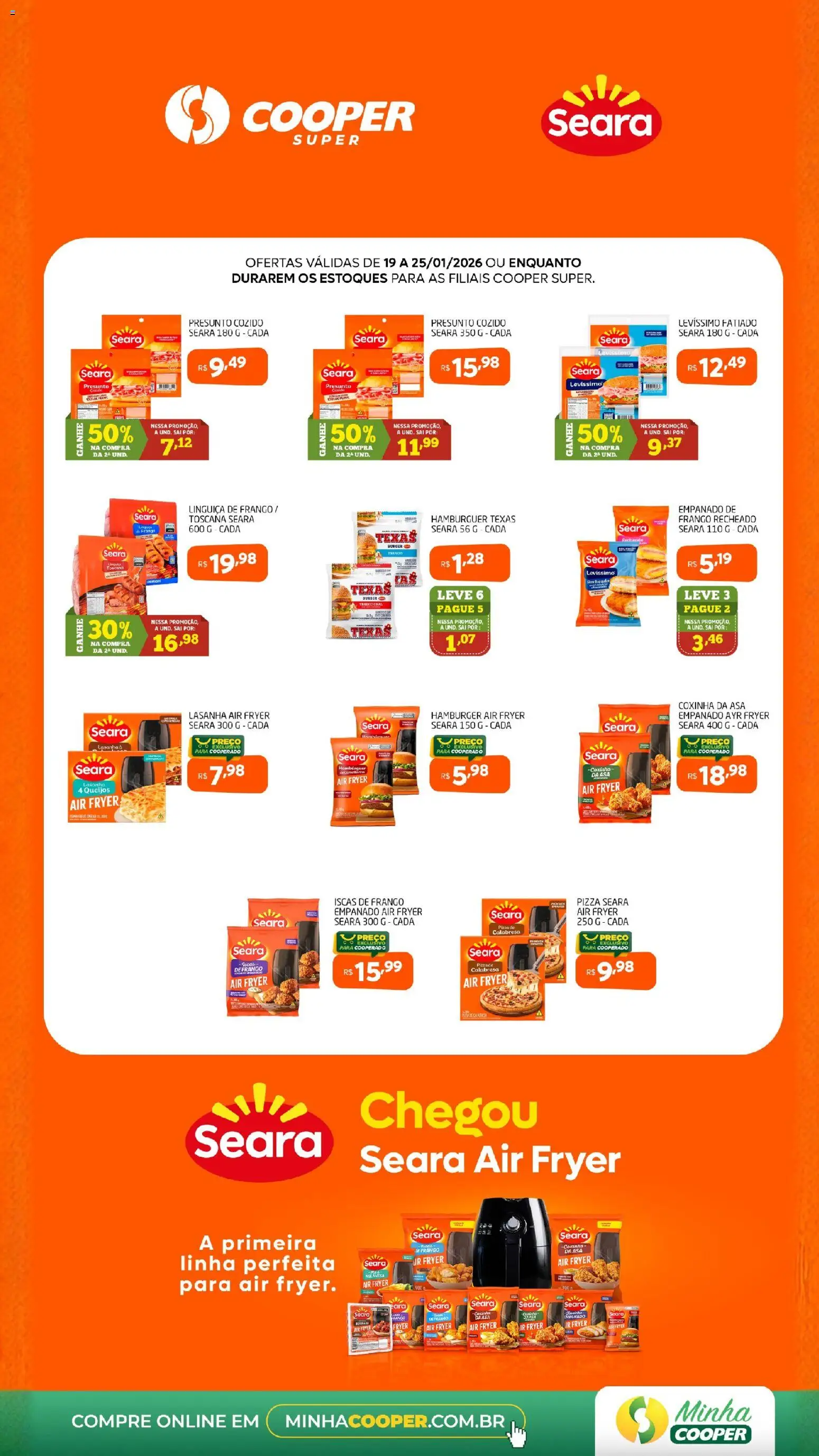 Cooper Folheto - válido de 19.01.2026 | Página: 2 | Produtos: Linguiça, Presunto, Pizza, Frango