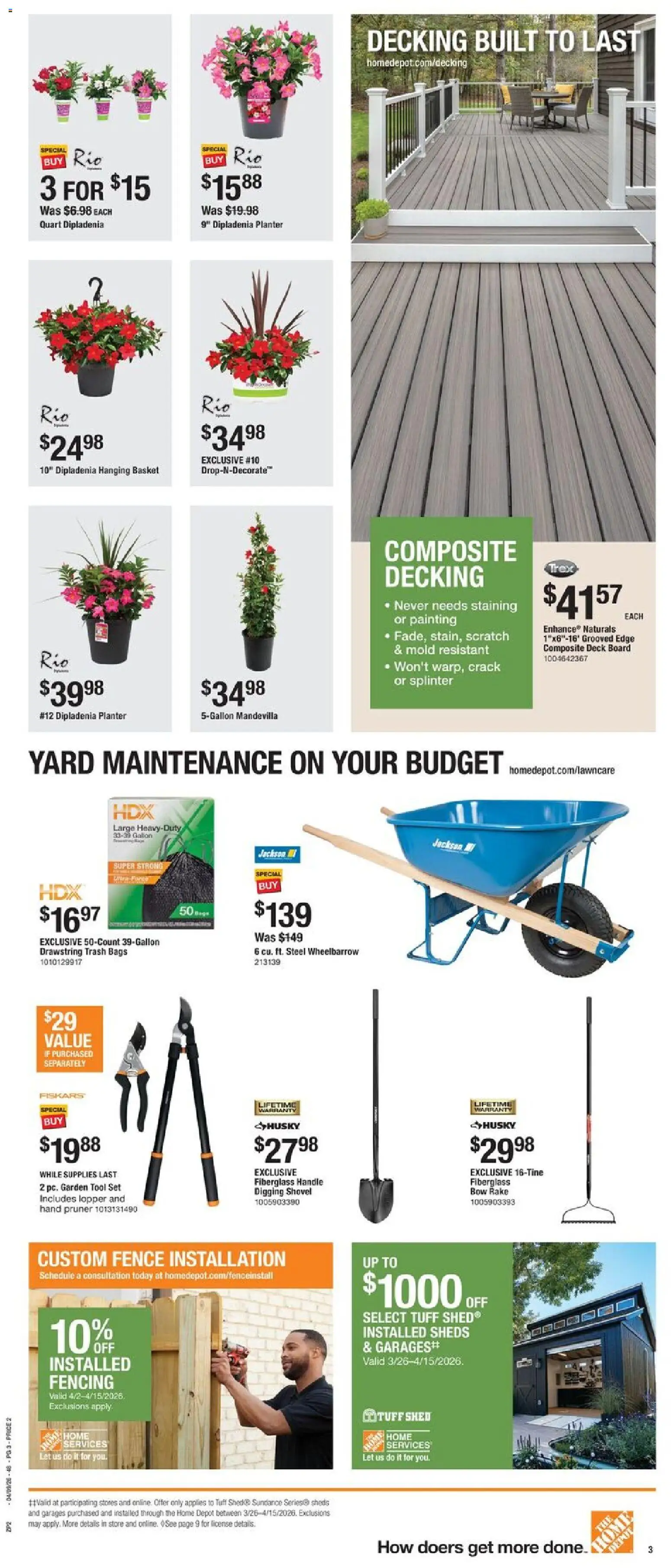Home Depot Black Friday - valid from 09.04.2026 | Page: 3 | Products: Pruner, Rake, Shovel, Basket