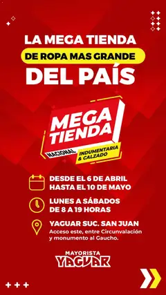 Vista previa Yaguar - MegaTienda San Juan válido desde el 06.04.2026