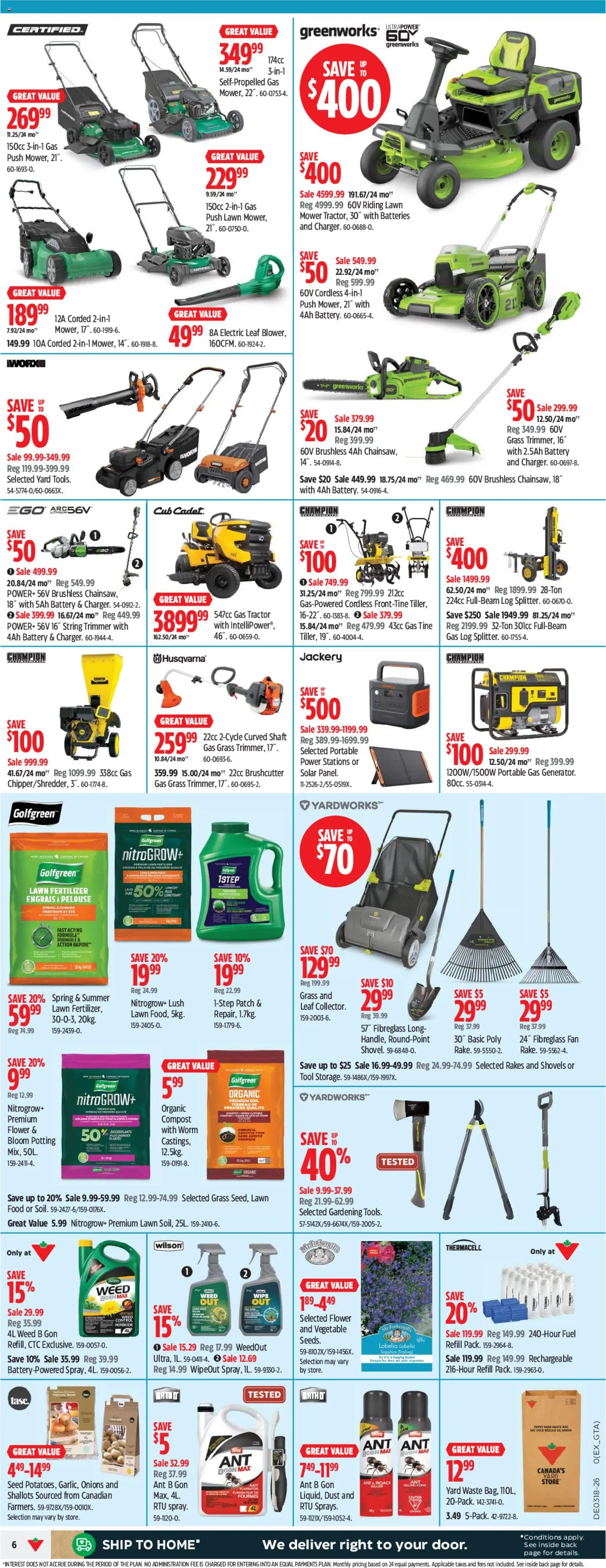 Canadian Tire flyer valid from 30.04.2026 | Page: 6 | Products: Fan, Mower, Battery