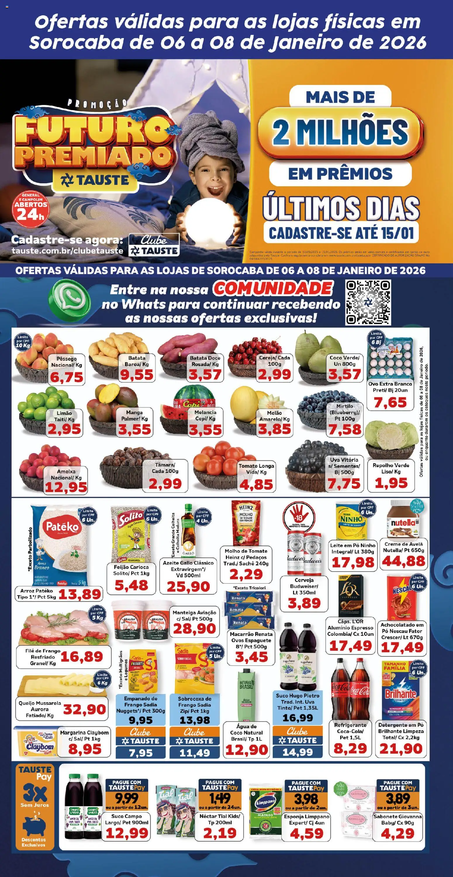 Tauste Folheto - válido de 06.01.2026 | Página: 2 | Produtos: Coco, Melão, Suco, Macarrão
