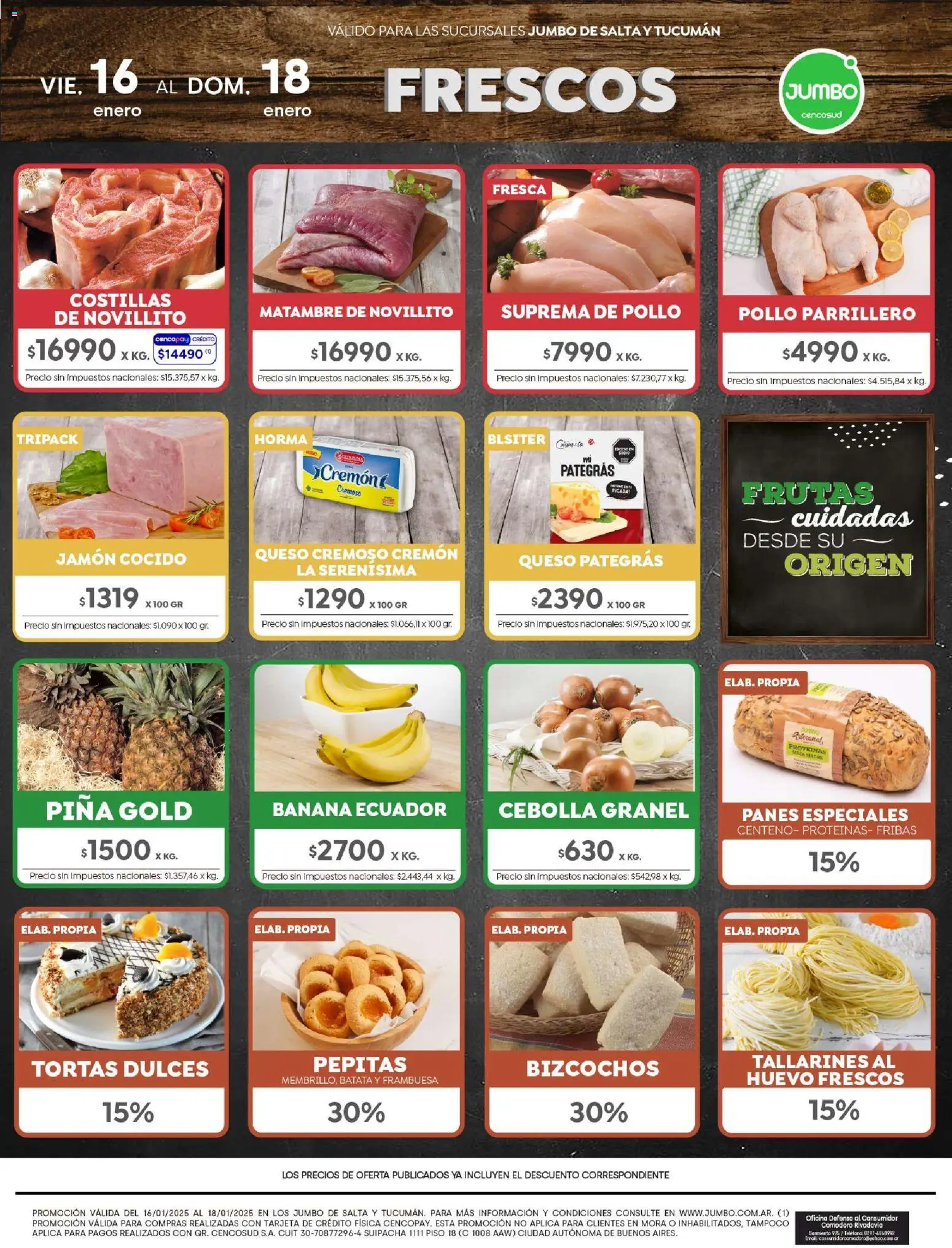Jumbo - Ofertas | Salta & Tucumán │ válido desde el 16.01.2026 | Página: 7 | Productos: Teléfono, Pollo, Cebolla, Jamón