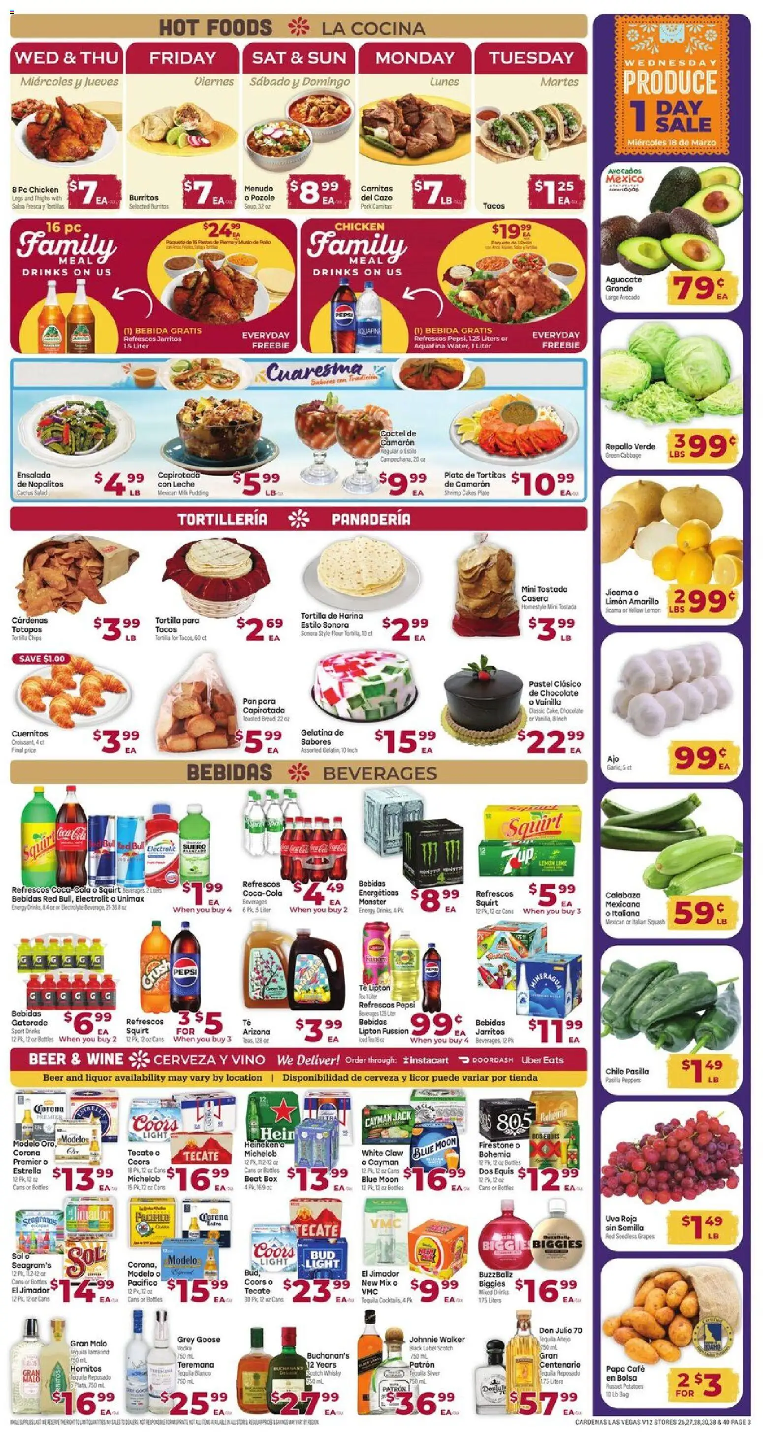 Cardenas Weekly Ad - NV - valid from 18.03.2026 | Page: 3 | Products: Squash, Pan, Pork, Avocado