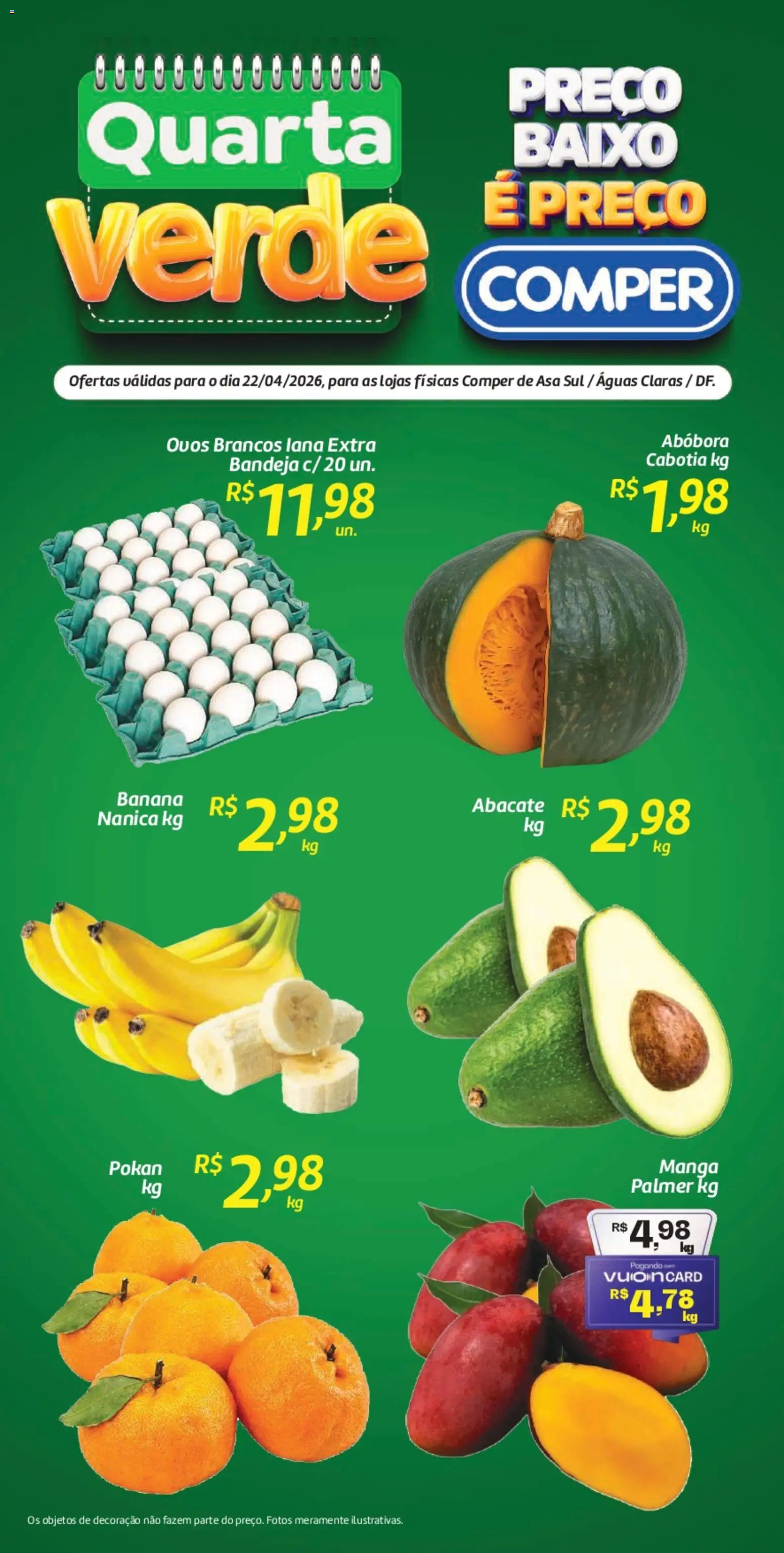 Comper Folheto - válido de 22.04.2026 | Página: 1 | Produtos: Abóbora, Ovos, Baixo, Bandeja