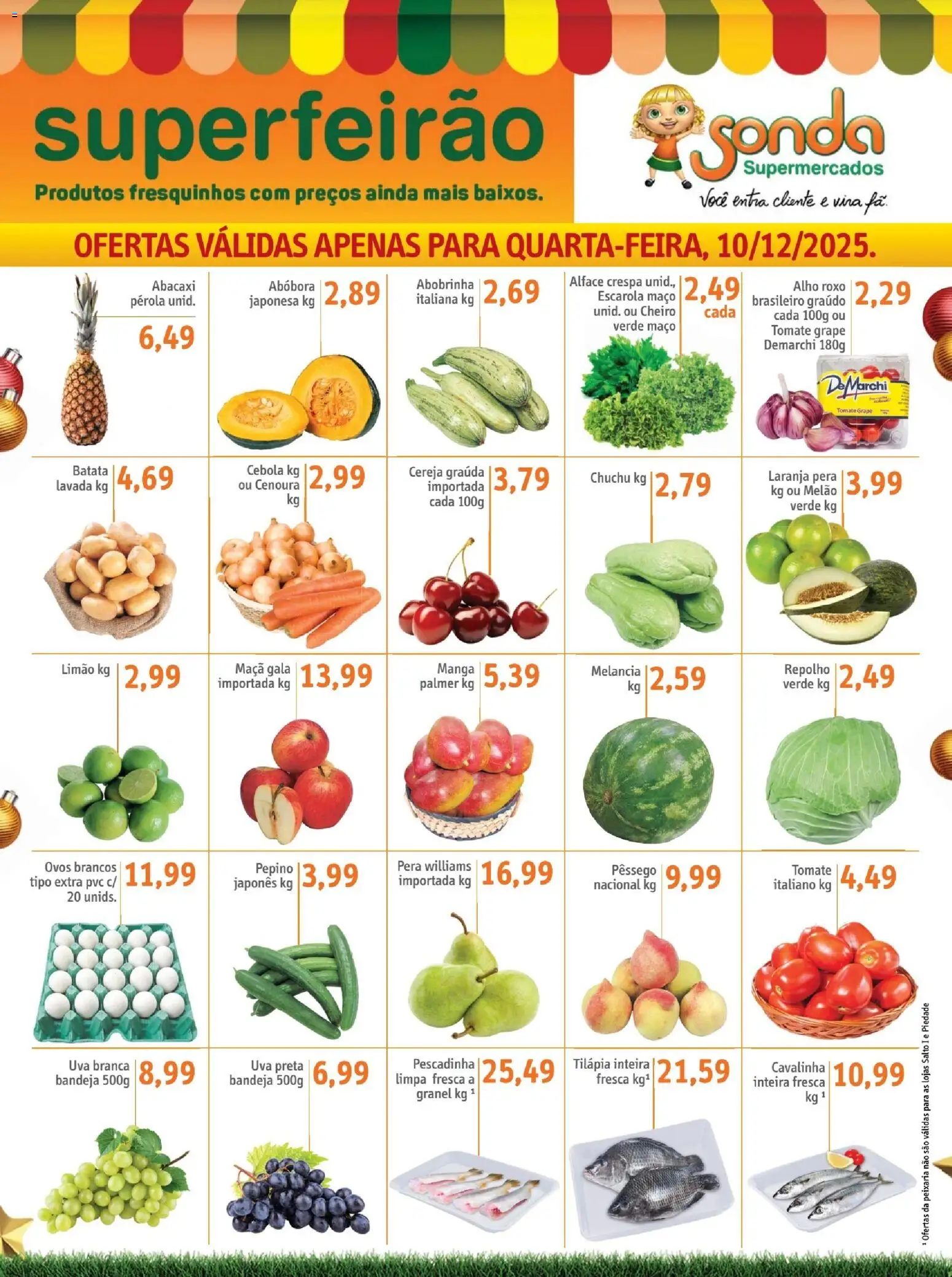 Sonda Folheto - válido de 10.12.2025 | Página: 1 | Produtos: Chuchu, Abóbora, Cebola, Bandeja
