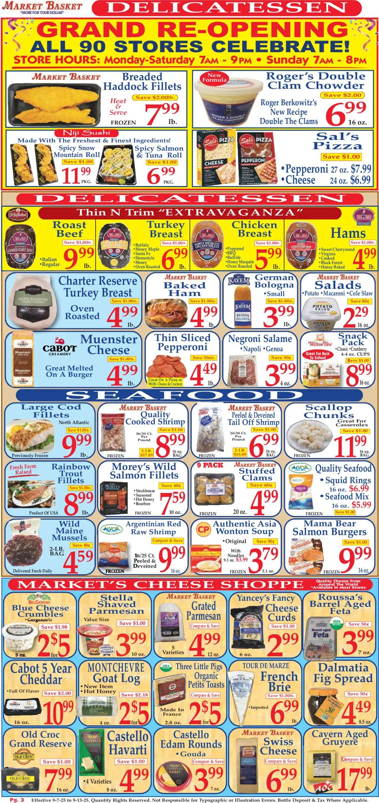 Market Basket Ad - valid from 07.09.2025 | Page: 3 | Products: Trim, Noodles, Bourbon, Oven