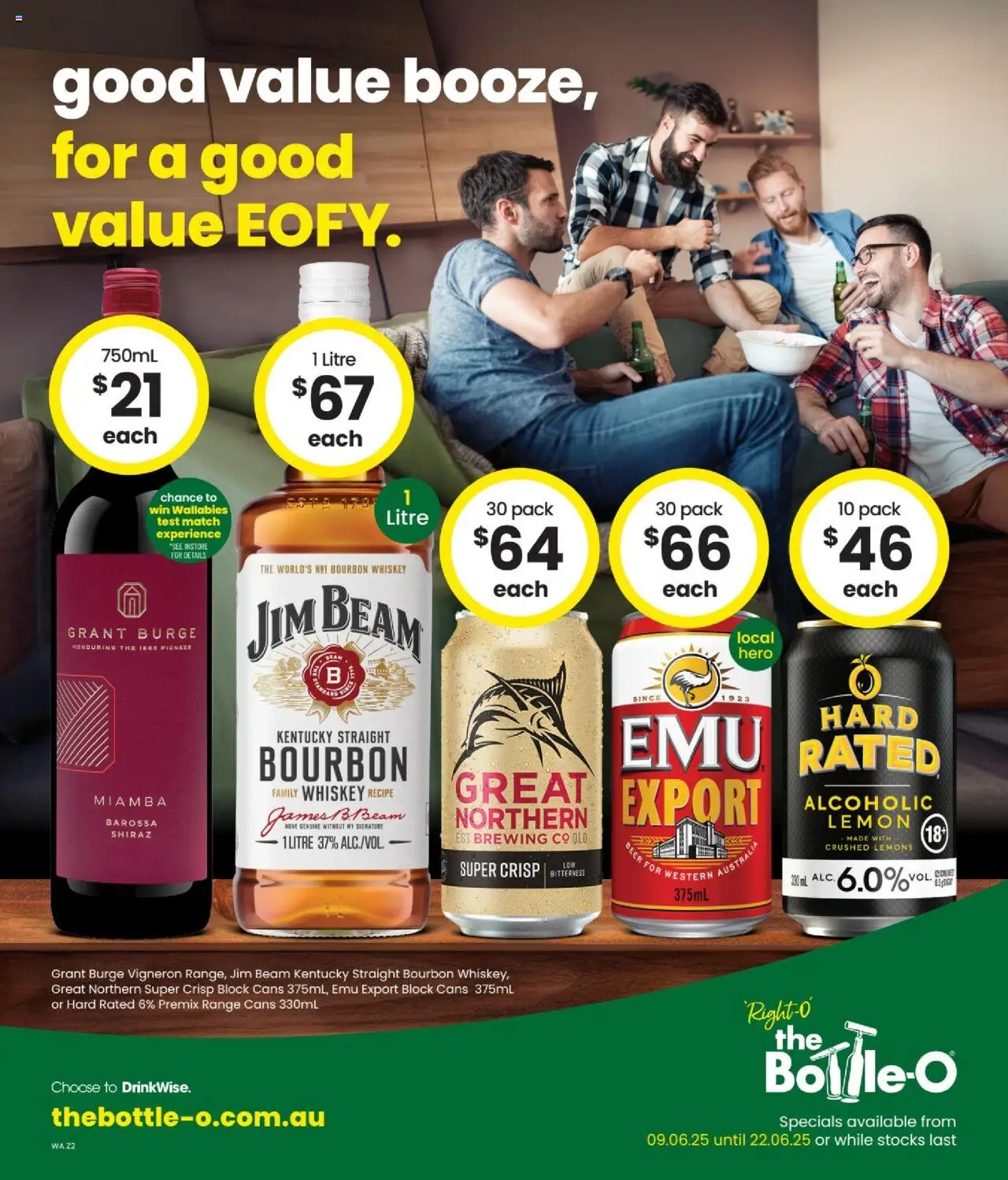 The Bottle-O catalogue - valid from 09.06.2025 | Page: 1 | Products: Bourbon, Whiskey, Lemon